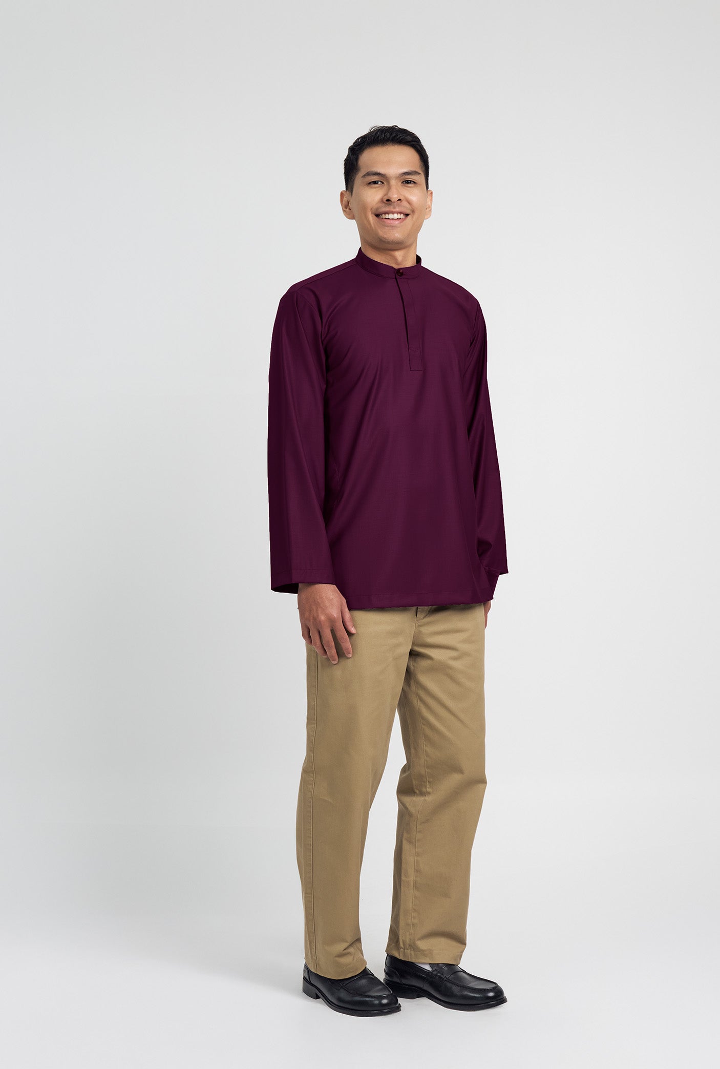 Patawali Collared Top - Purple Manggis