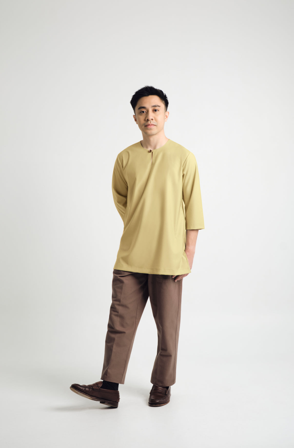 Patawali Three Quarter Sleeve Top - Buttermilk