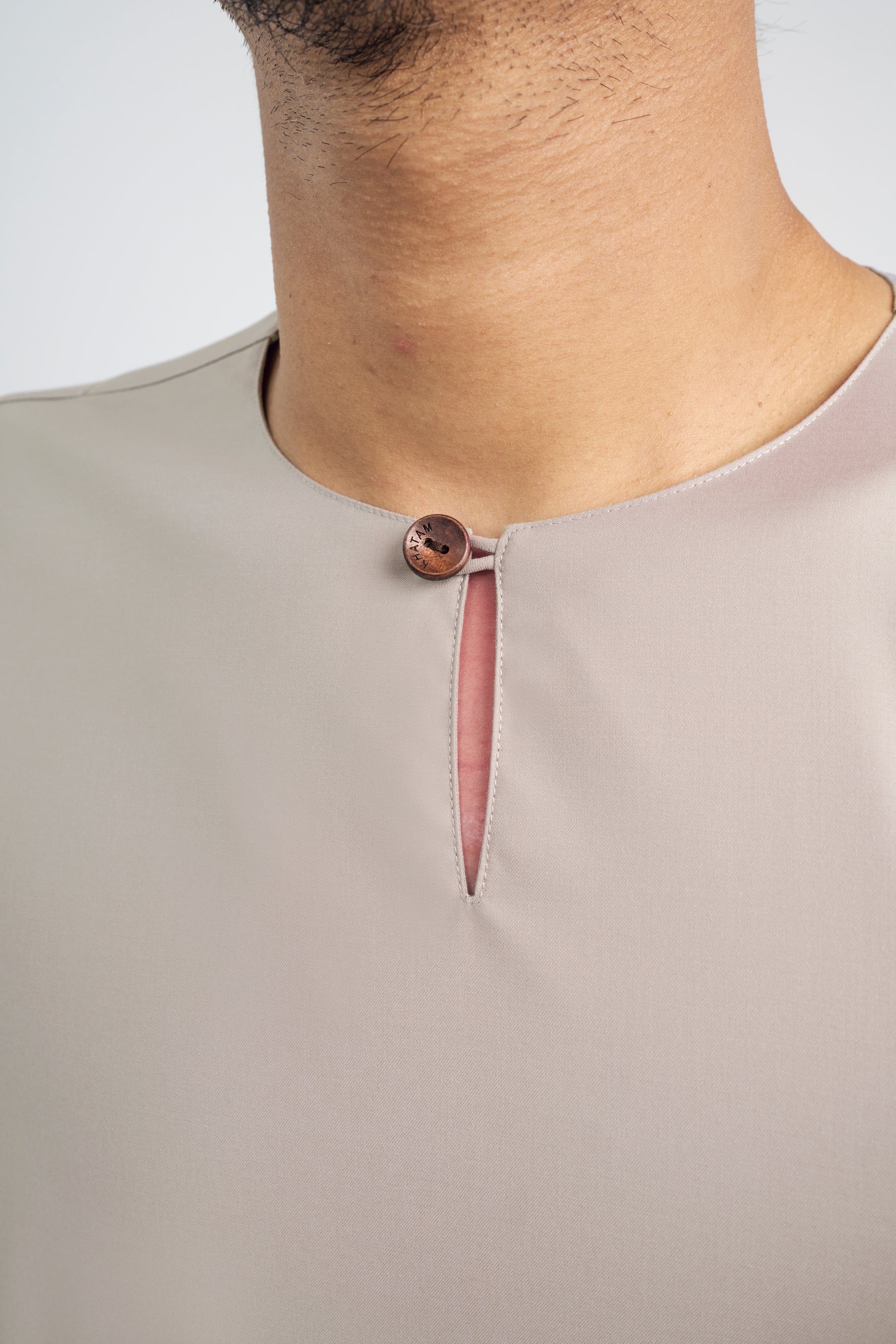 Patawali Three Quarter Sleeve Top - Light Taupe