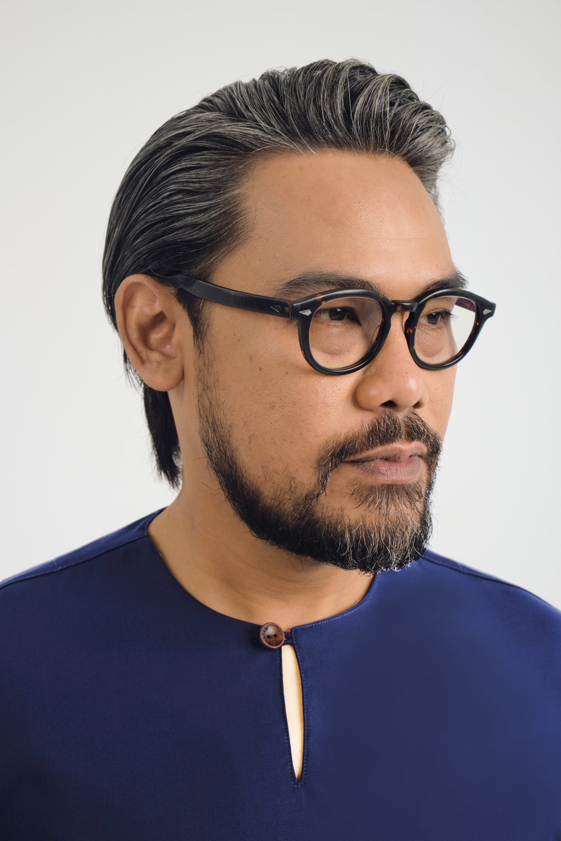 Patawali Three Quarter Sleeve Top - Dark Navy