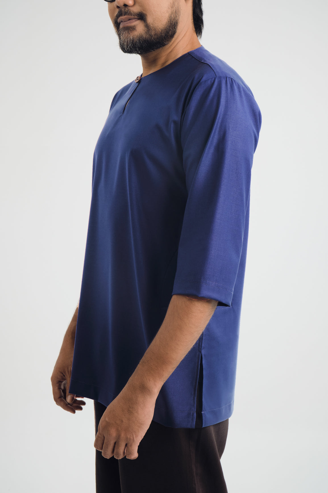 Patawali Three Quarter Sleeve Top - Dark Navy