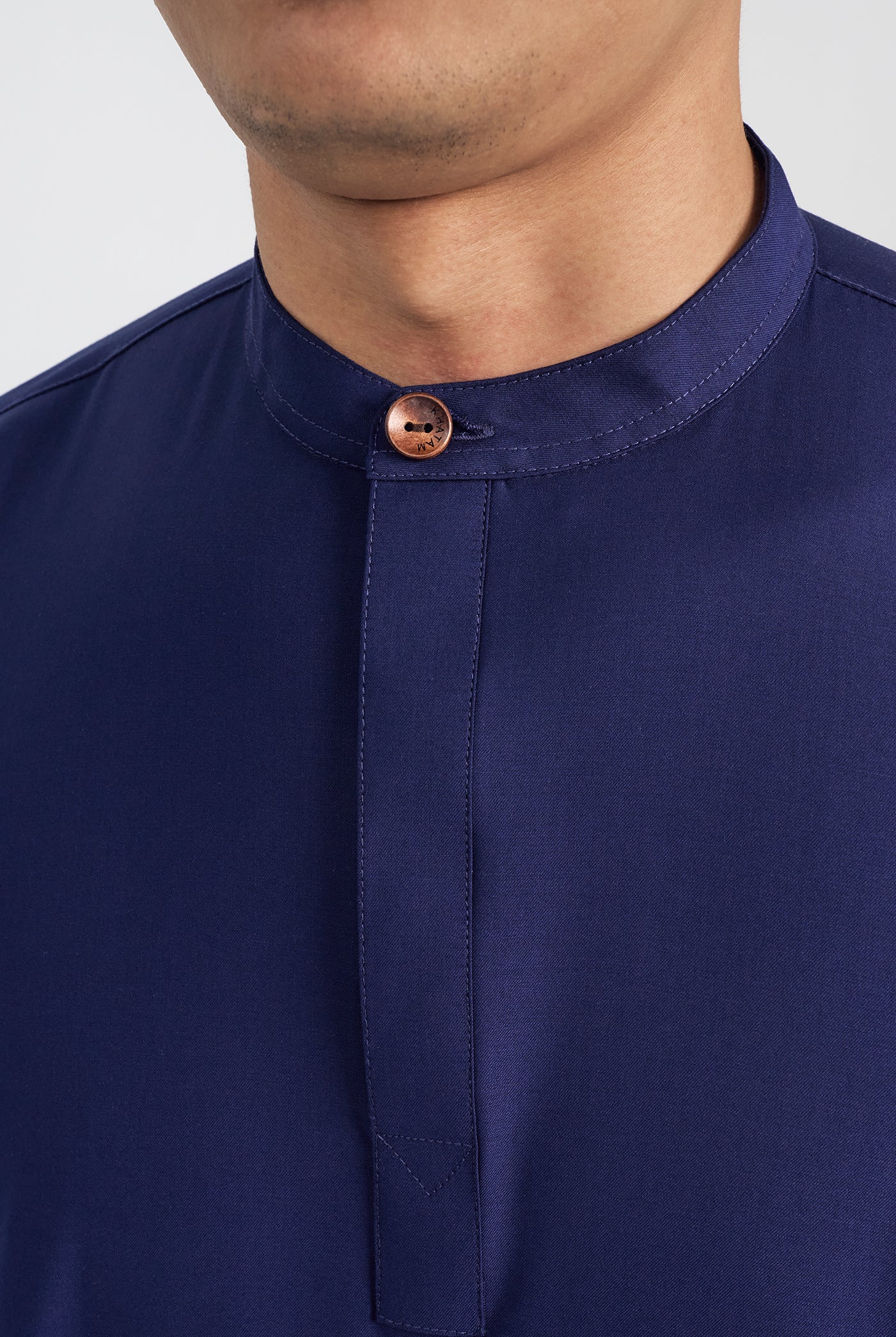 Patawali Collared Top - Dark Navy