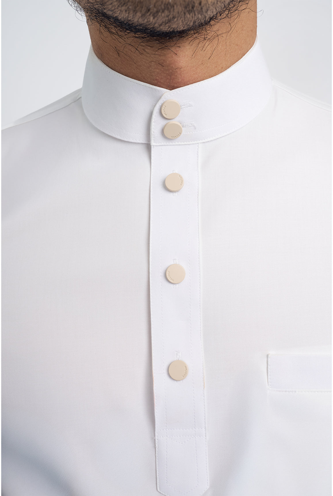 Patawali Modern Fit Baju Melayu Cekak Musang - Antique White