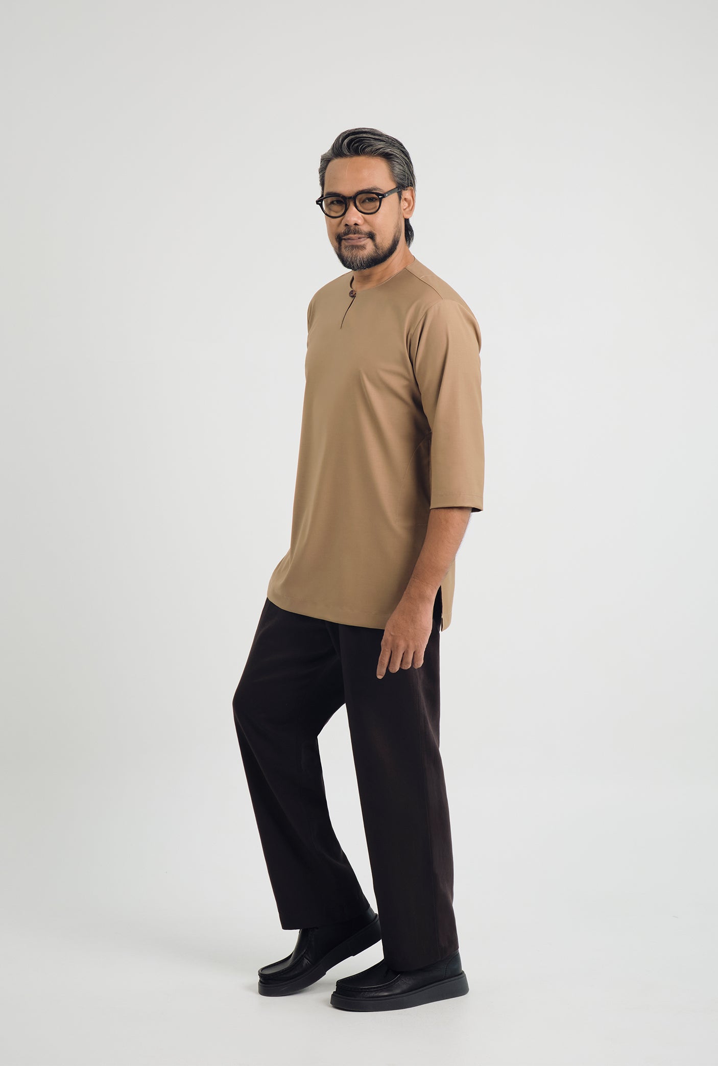 Patawali Three Quarter Sleeve Top - Hazel Brown