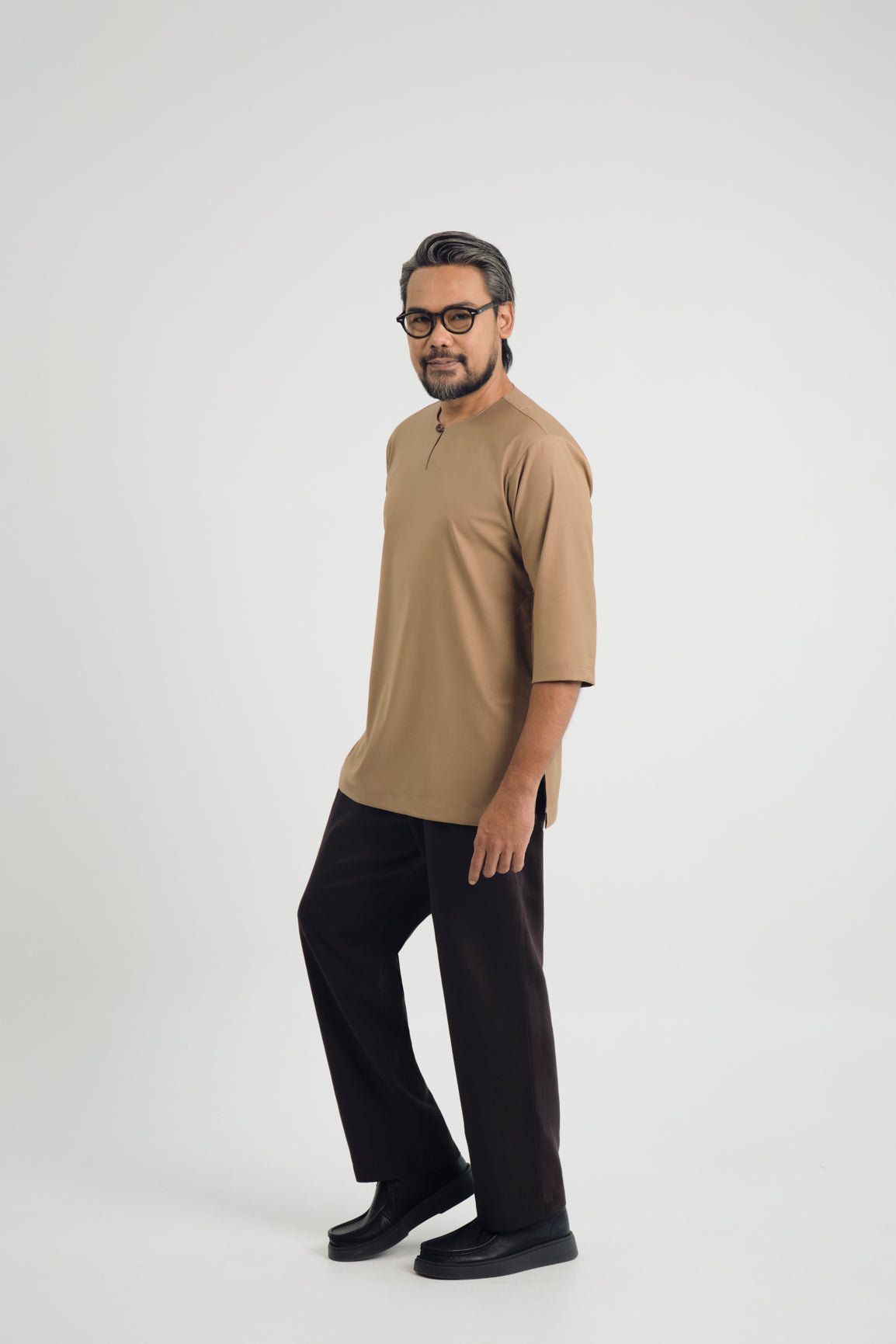 Patawali Three Quarter Sleeve Top - Hazel Brown