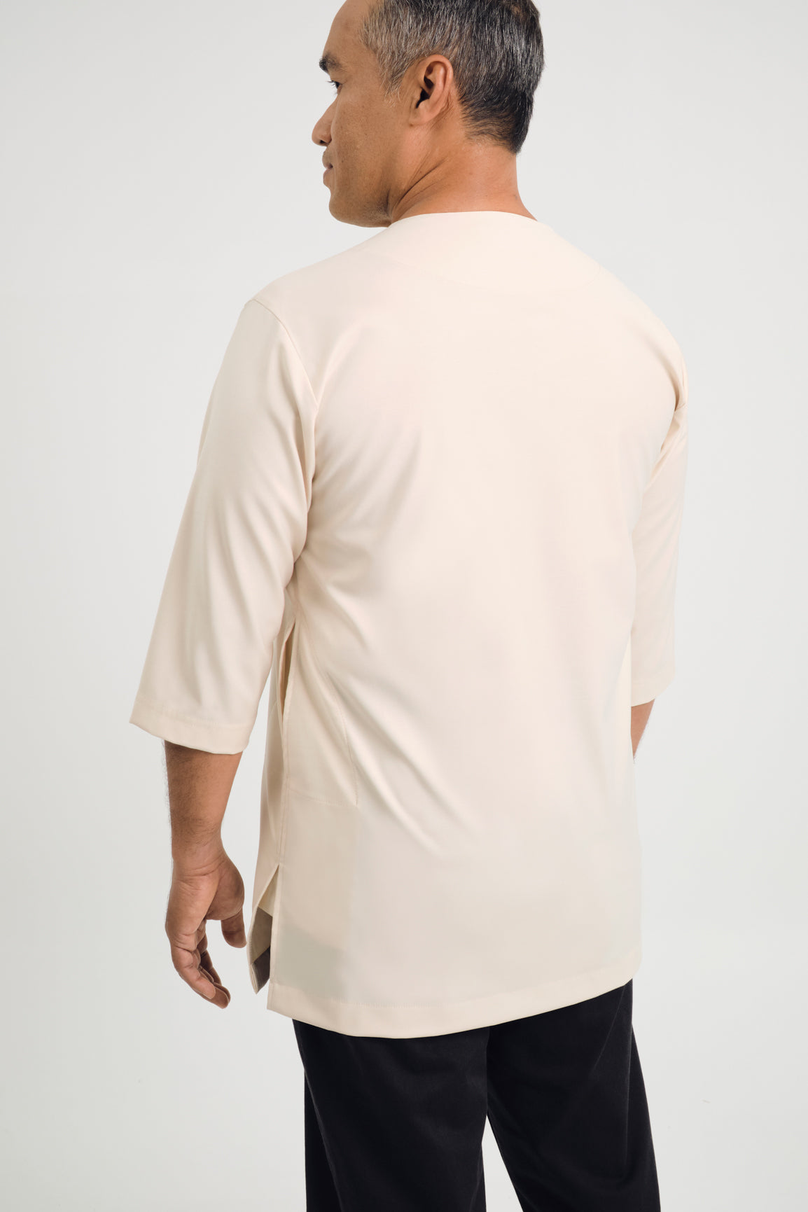 Patawali Three Quarter Sleeve Top - Ecru Beige