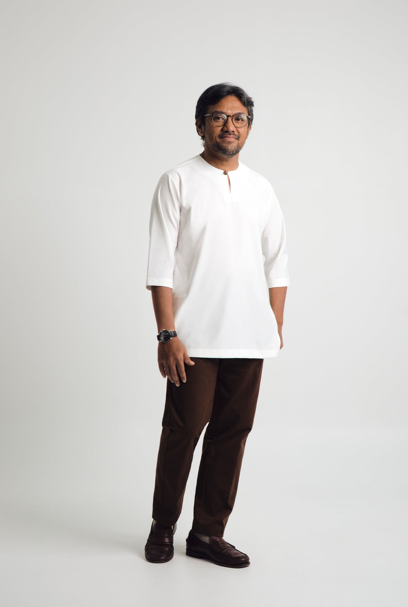 Patawali Three Quarter Sleeve Top - Antique White