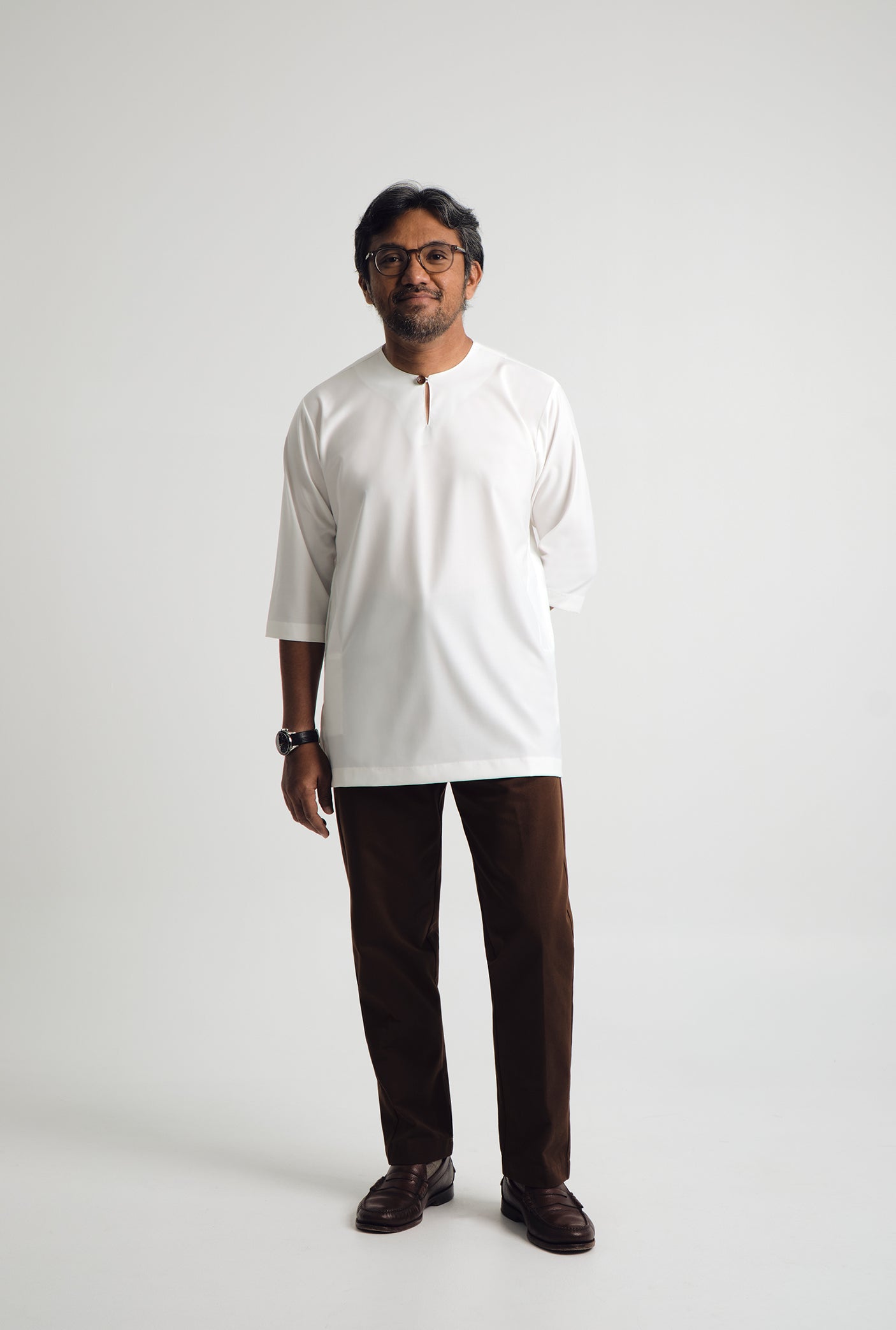 Patawali Three Quarter Sleeve Top - Antique White