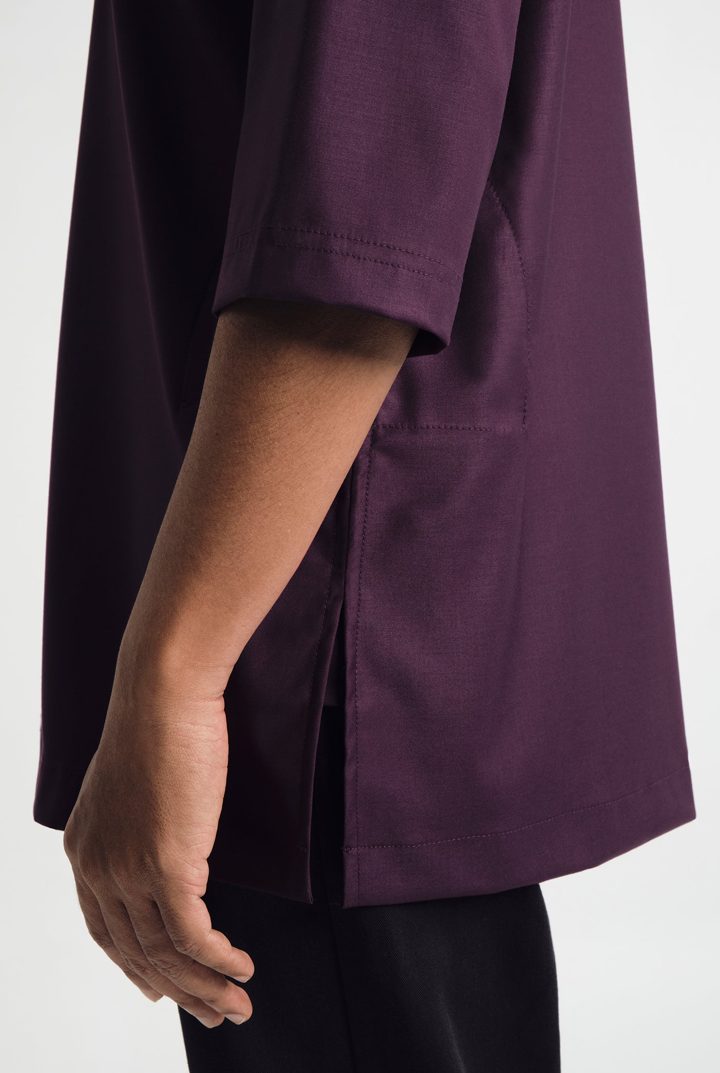 Patawali Three Quarter Sleeve Top - Dark Purple