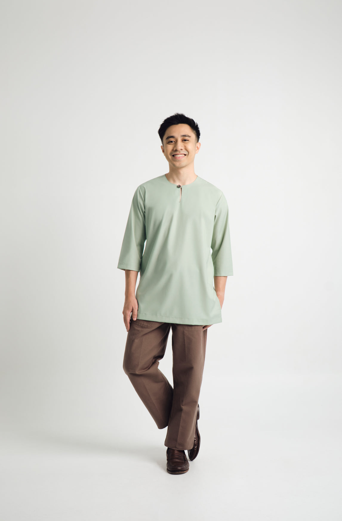 Patawali Three Quarter Sleeve Top - Mint Green