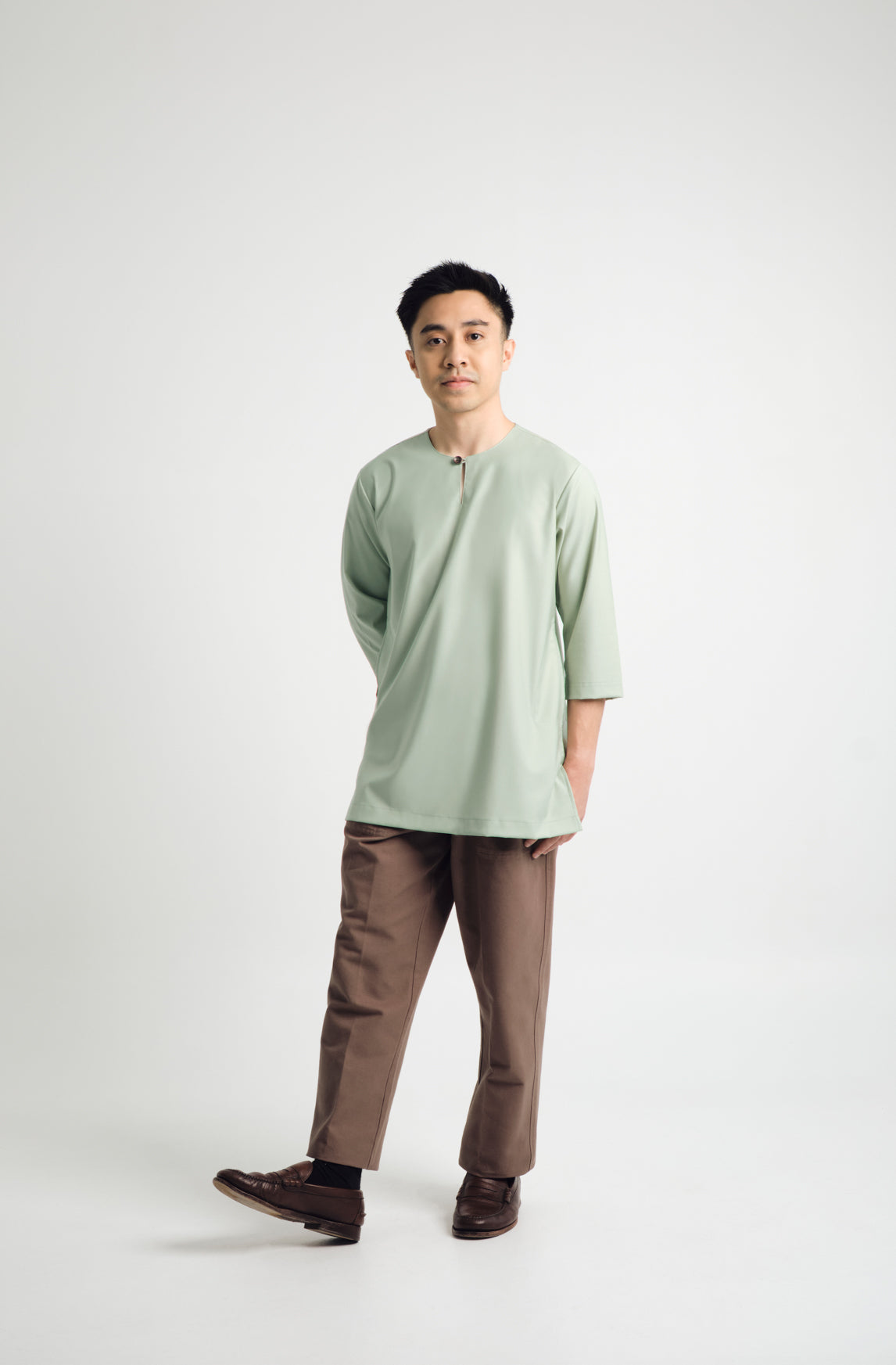 Patawali Three Quarter Sleeve Top - Mint Green