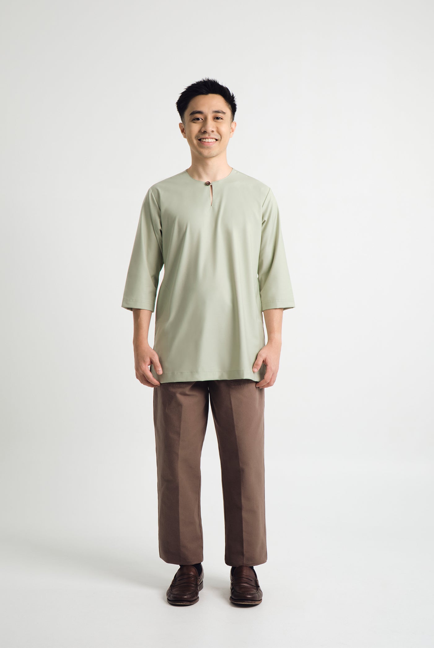 Patawali Three Quarter Sleeve Top - Mint Green