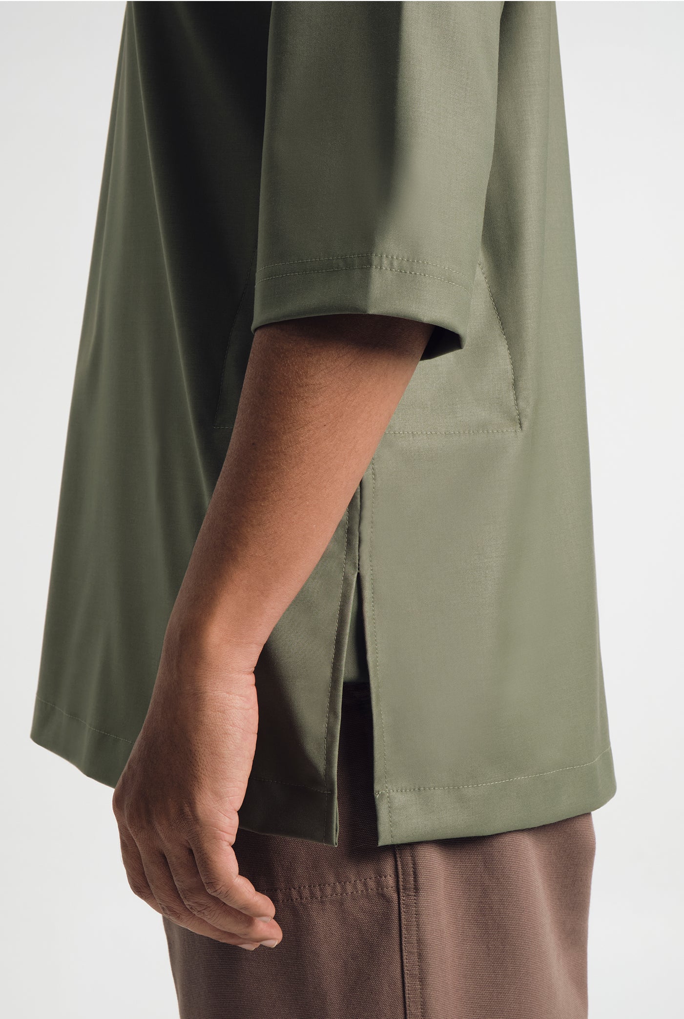 Patawali Three Quarter Sleeve Top - Pickle Green