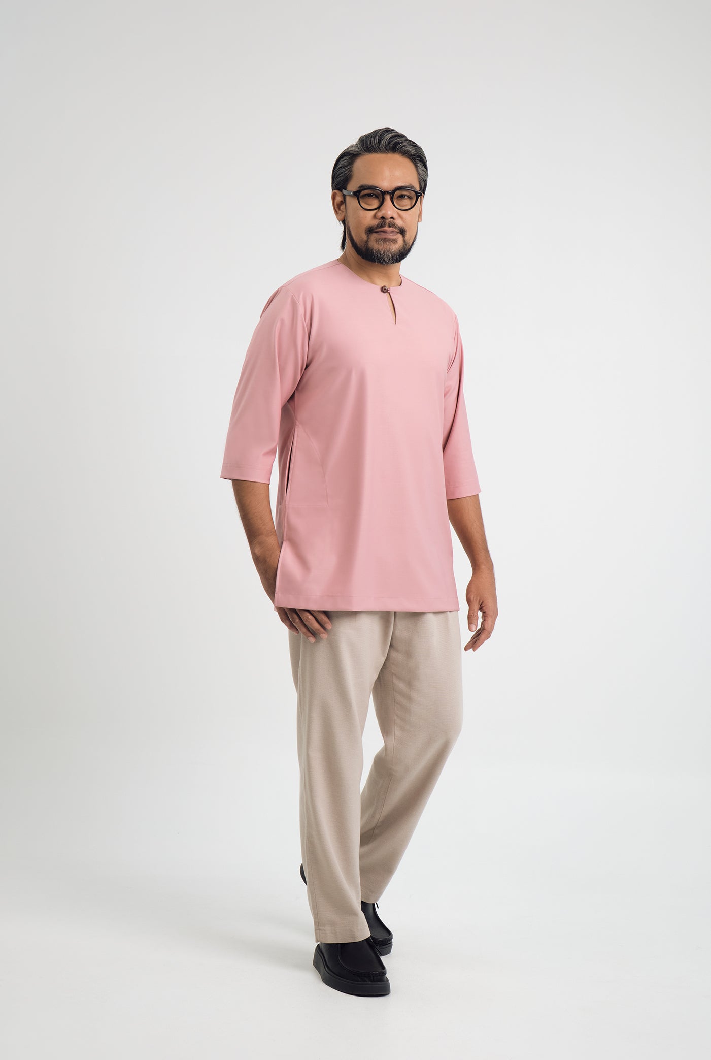 Patawali Three Quarter Sleeve Top - Dusty Pink