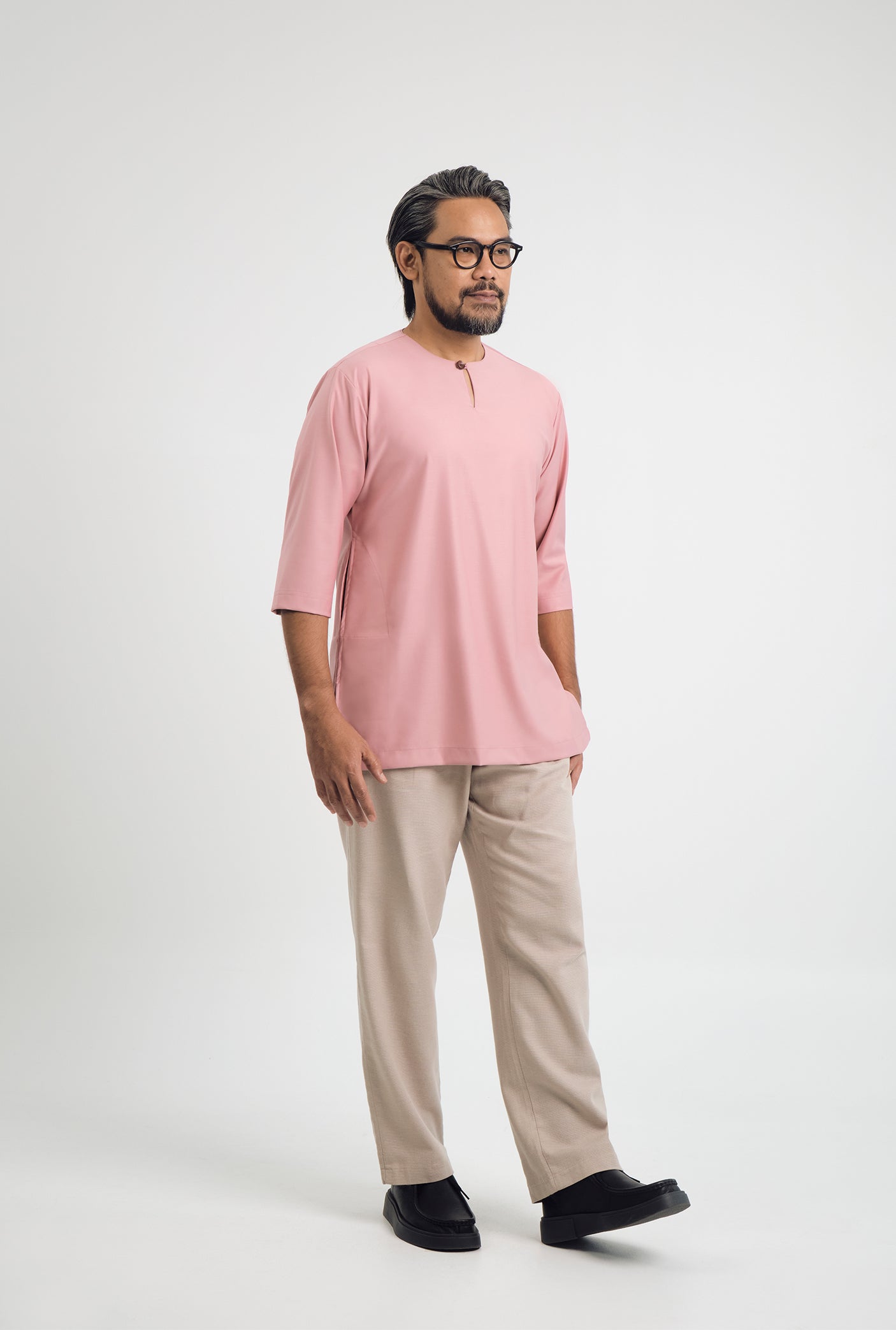 Patawali Three Quarter Sleeve Top - Dusty Pink