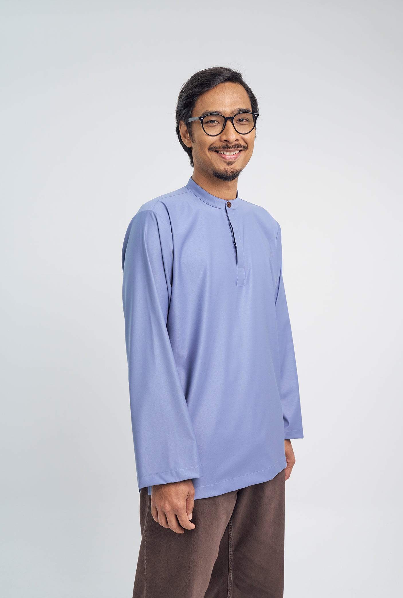 Patawali Collared Top - Stone Blue