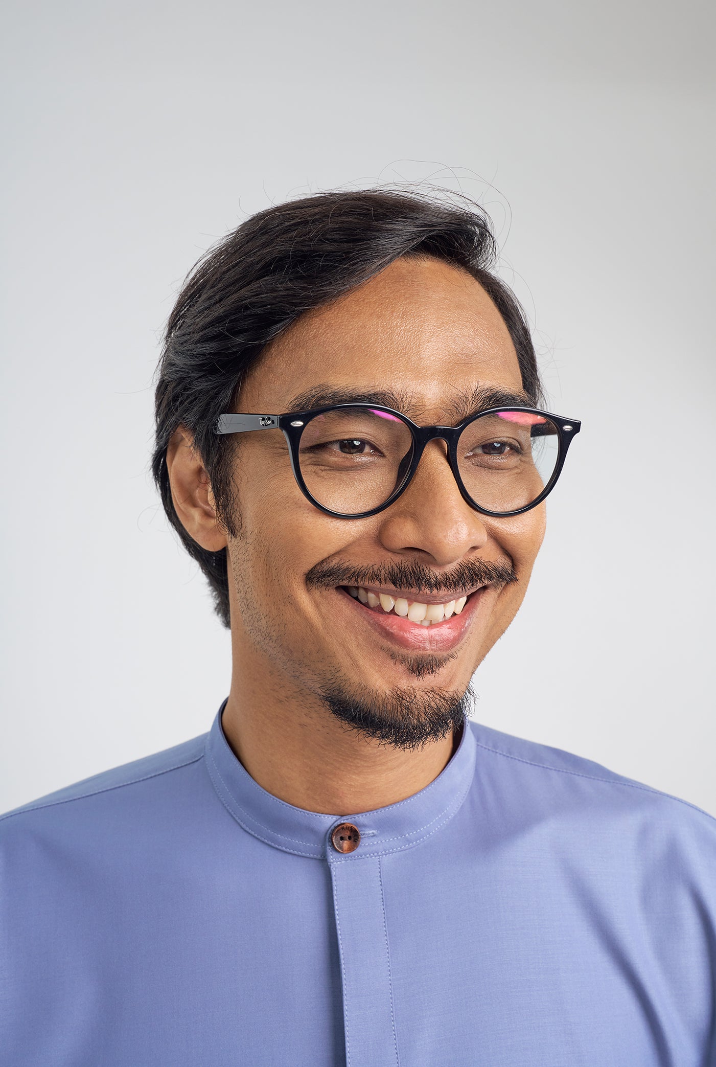 Patawali Collared Top - Stone Blue