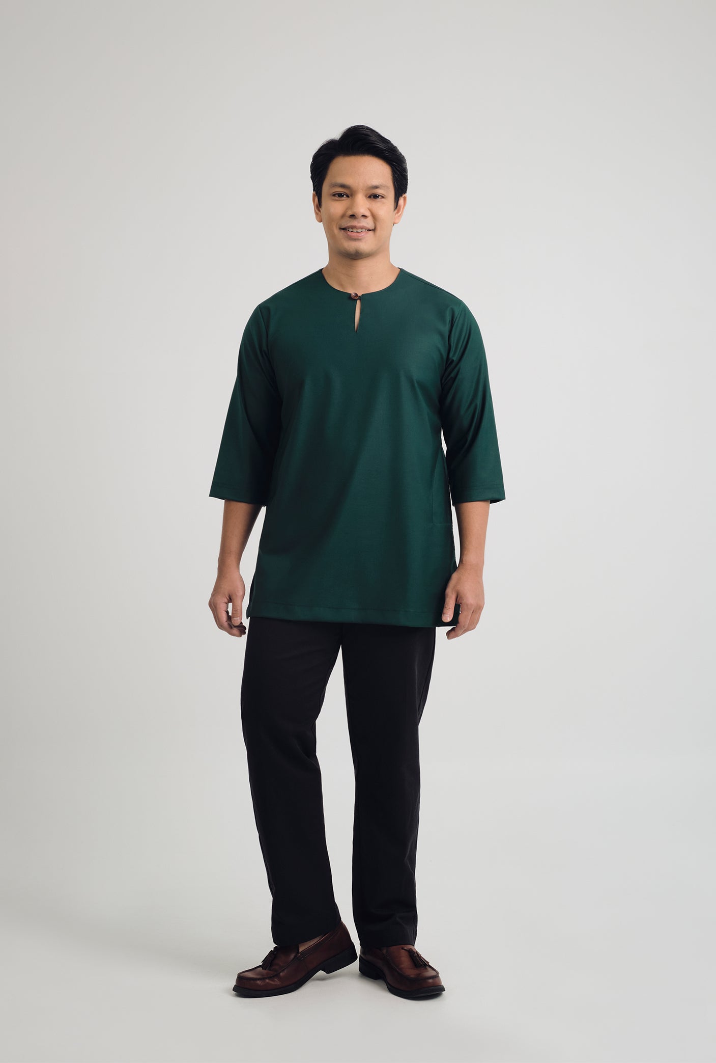 Patawali Three Quarter Sleeve Top - Emerald Green