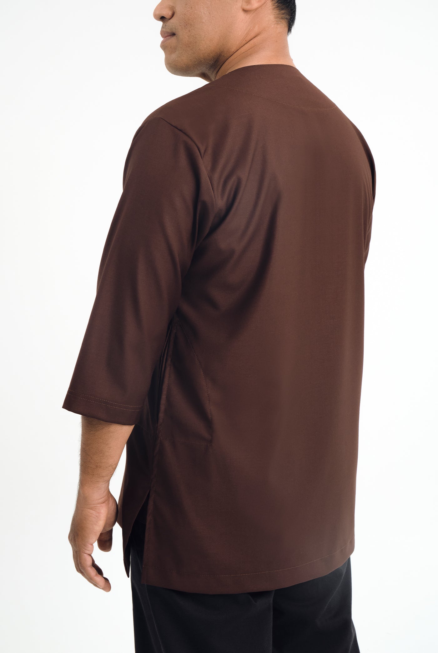 Patawali Three Quarter Sleeve Top - Dark Brown