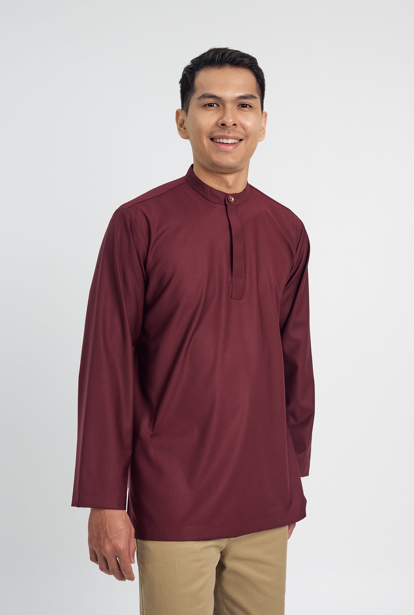 Patawali Collared Top - Burgundy Red