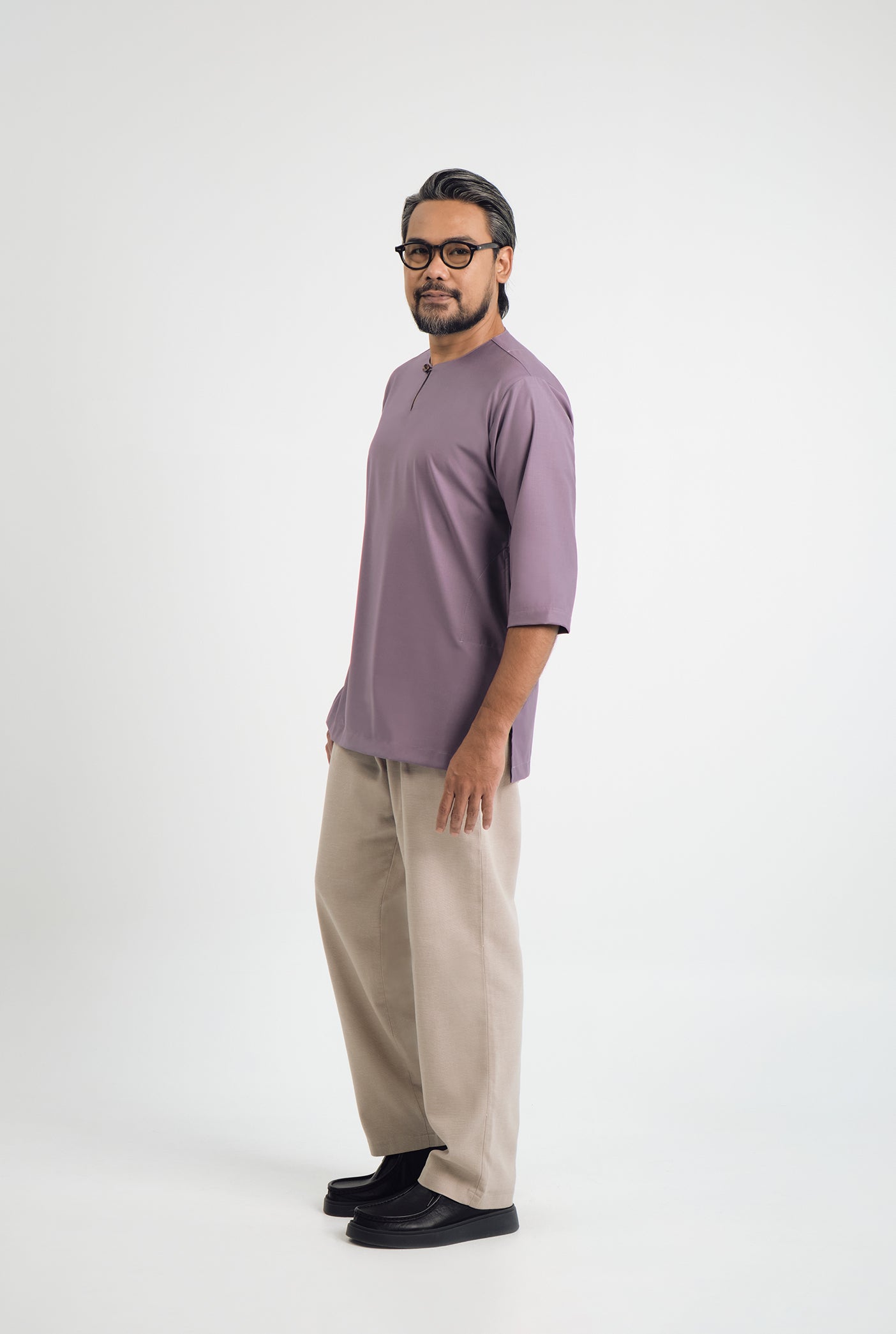 Patawali Three Quarter Sleeve Top - Dusty Lilac