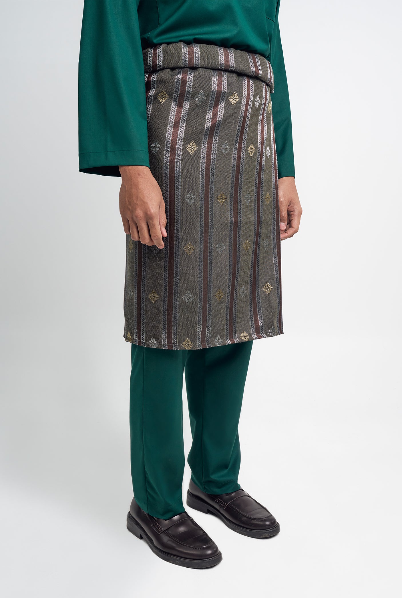 Patawali Classic Fit Baju Melayu Cekak Musang - Emerald Green