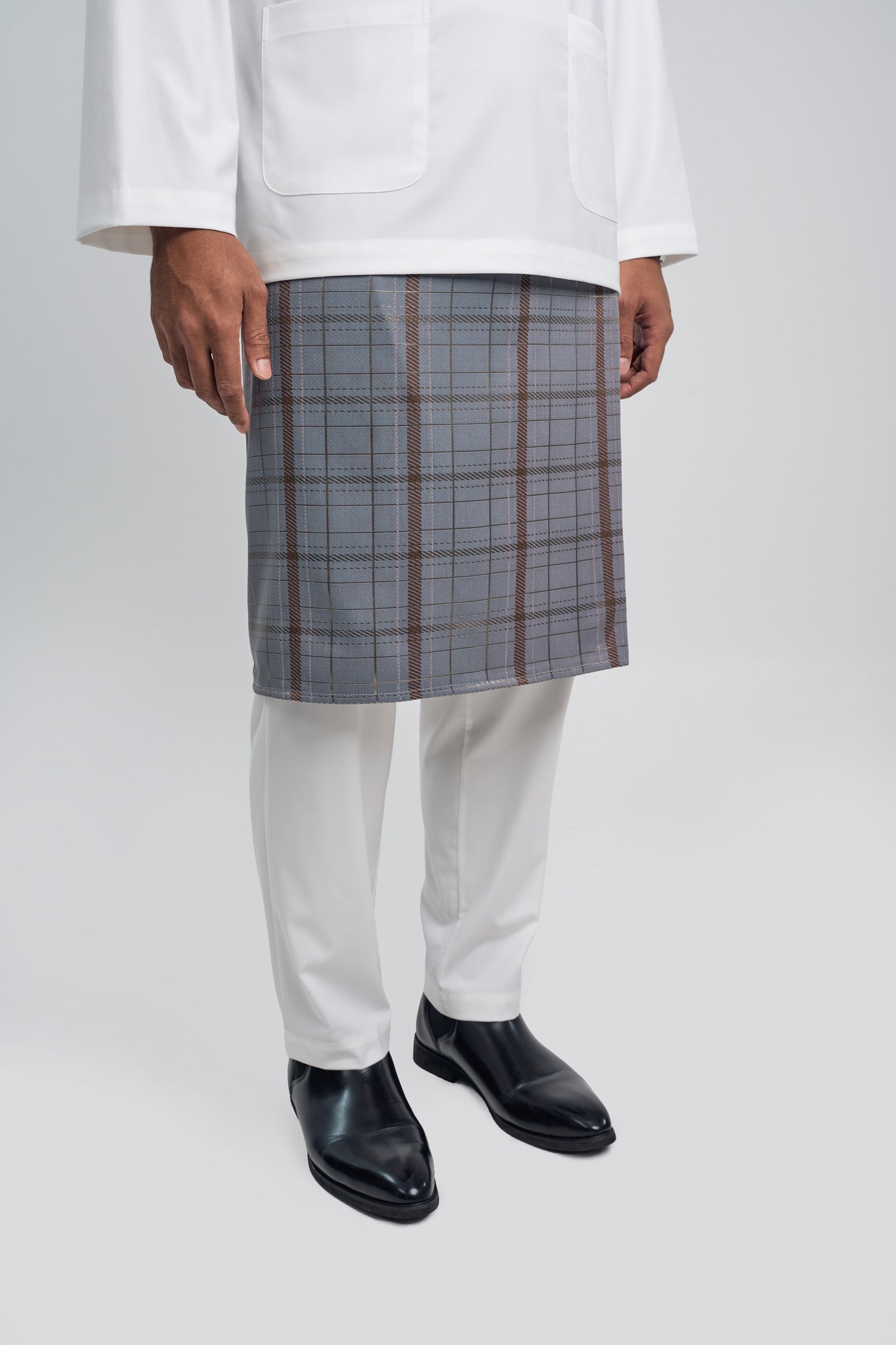 Patawali Modern Fit Baju Melayu Teluk Belanga - Antique White