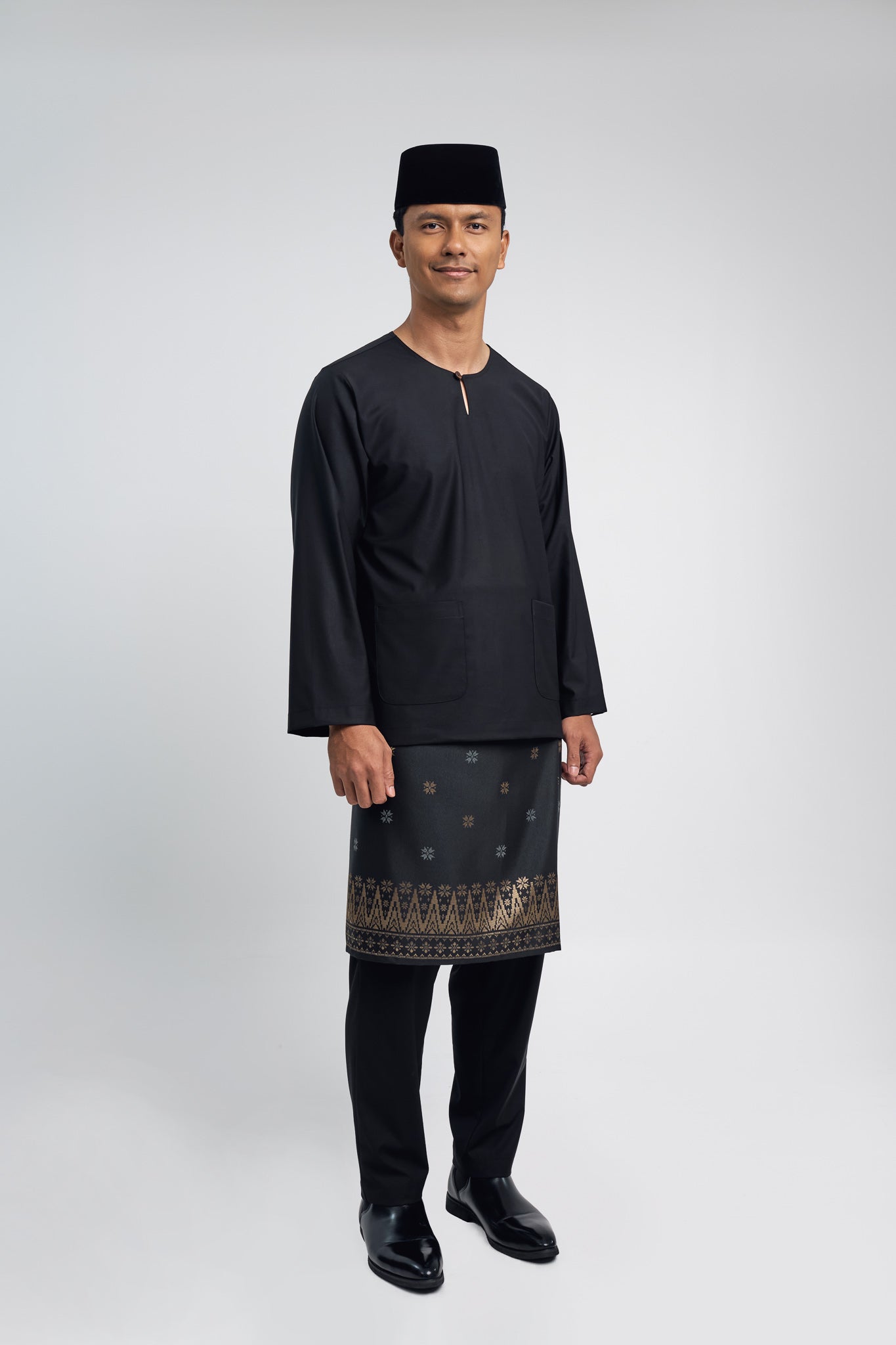 Patawali Modern Fit Baju Melayu Teluk Belanga - Opal Black