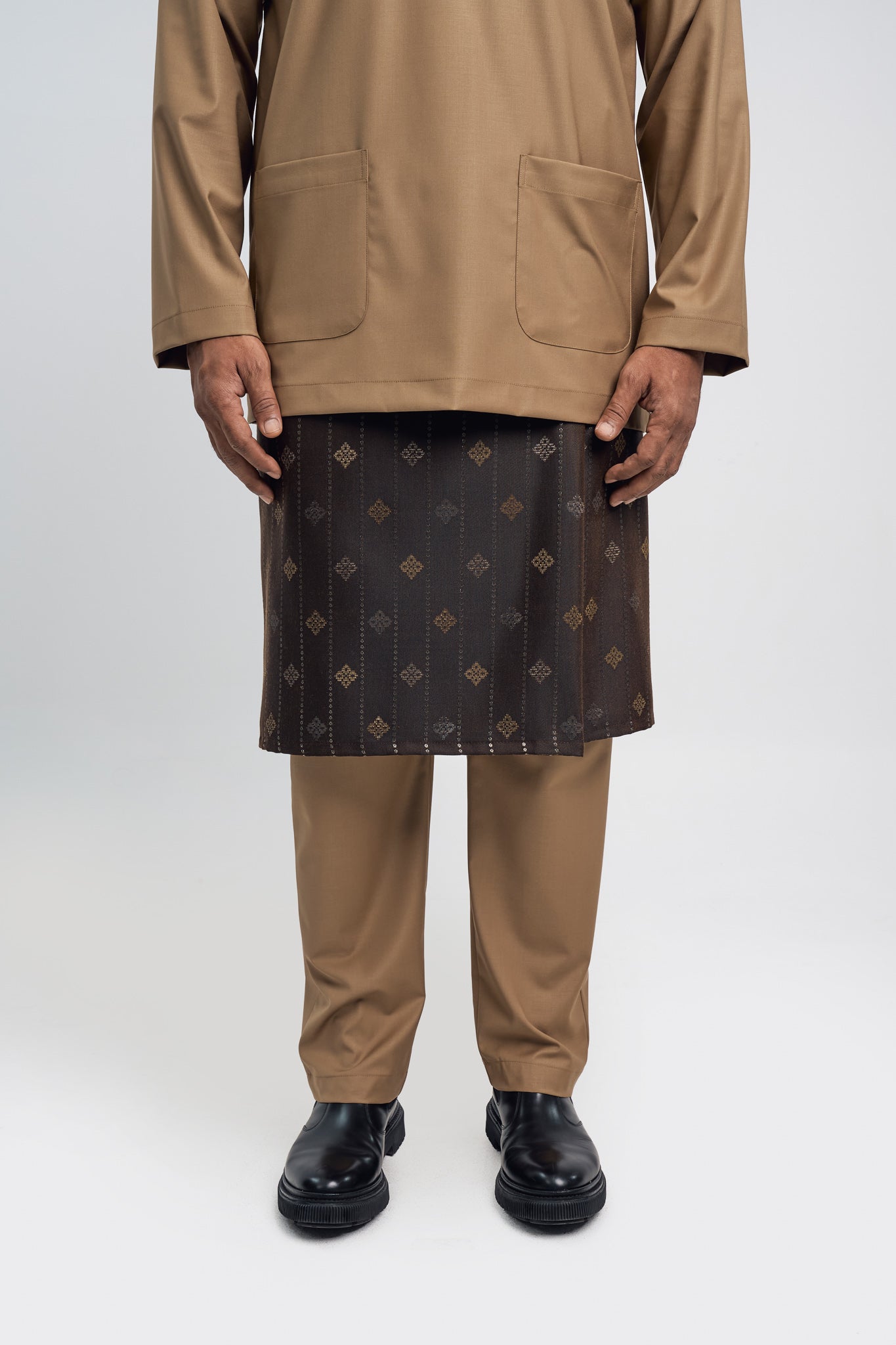 Patawali Modern Fit Baju Melayu Teluk Belanga - Hazel Brown