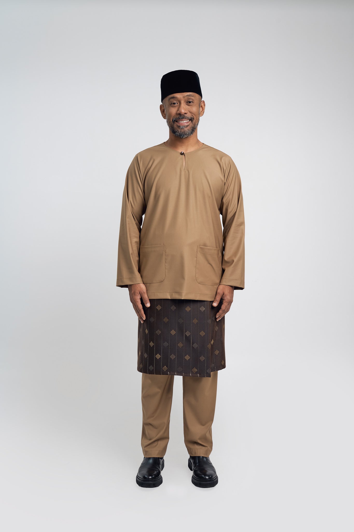 Patawali Modern Fit Baju Melayu Teluk Belanga - Hazel Brown