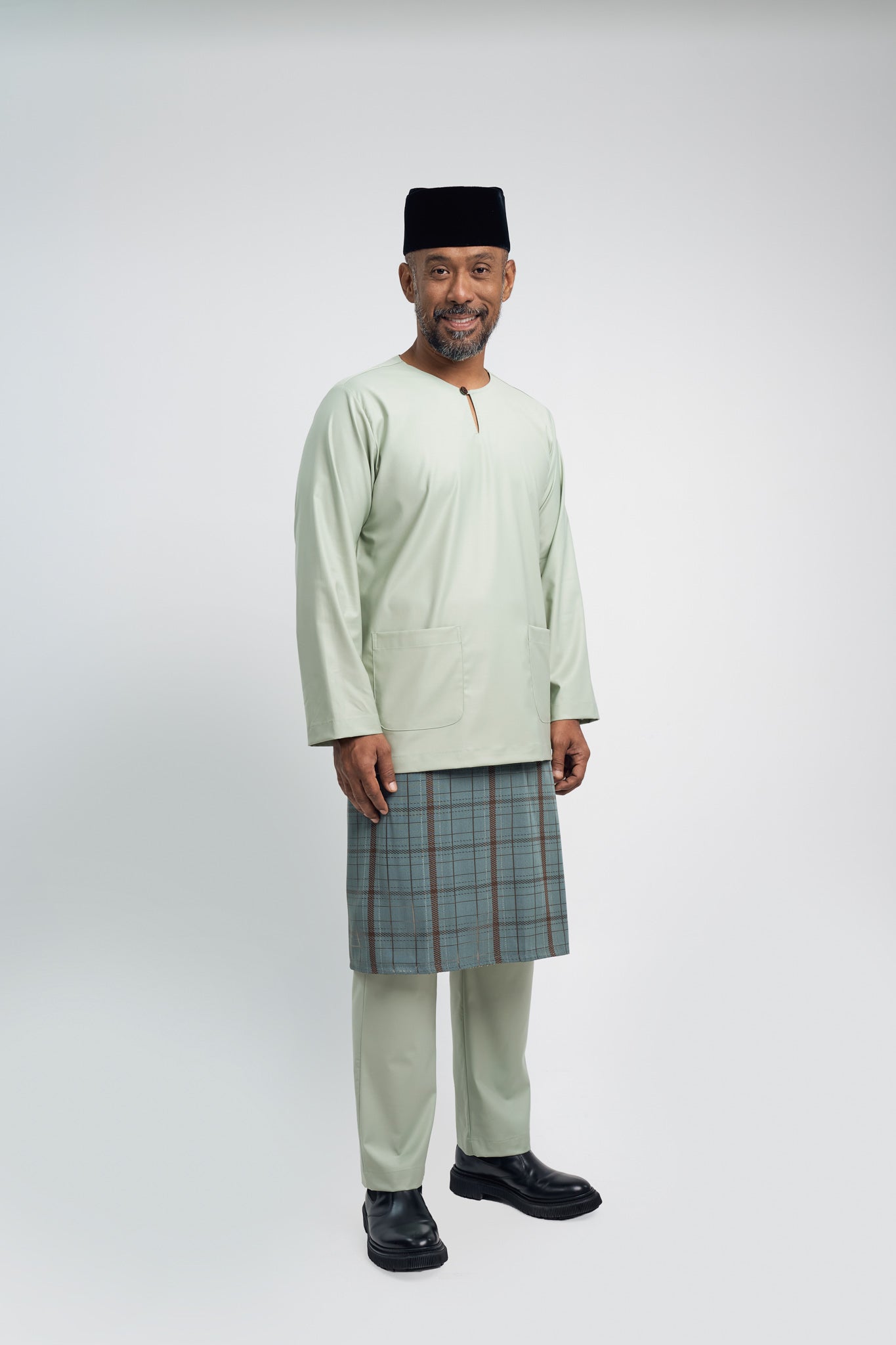 Patawali Modern Fit Baju Melayu Teluk Belanga - Mint Green