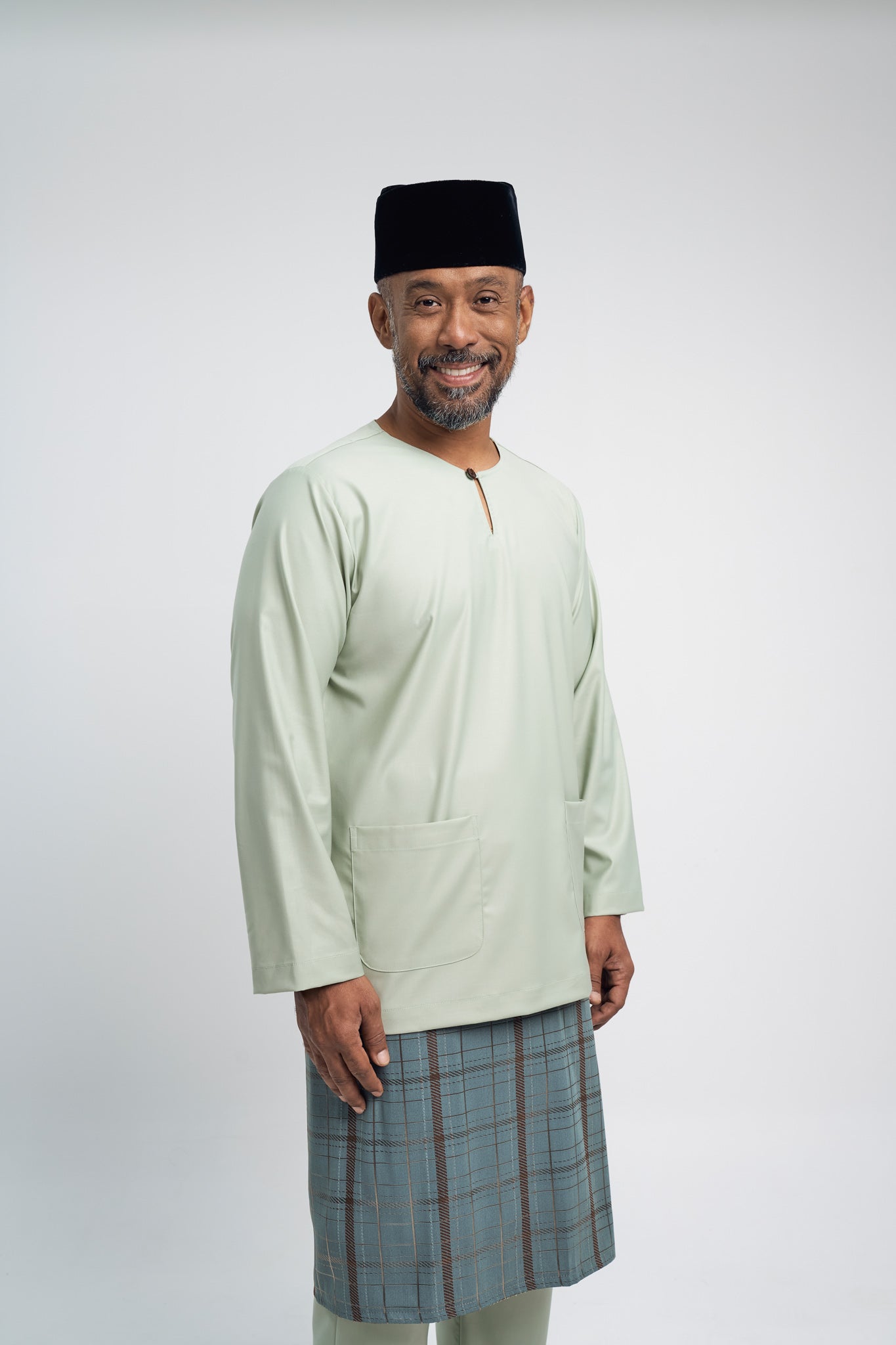 Patawali Modern Fit Baju Melayu Teluk Belanga - Mint Green