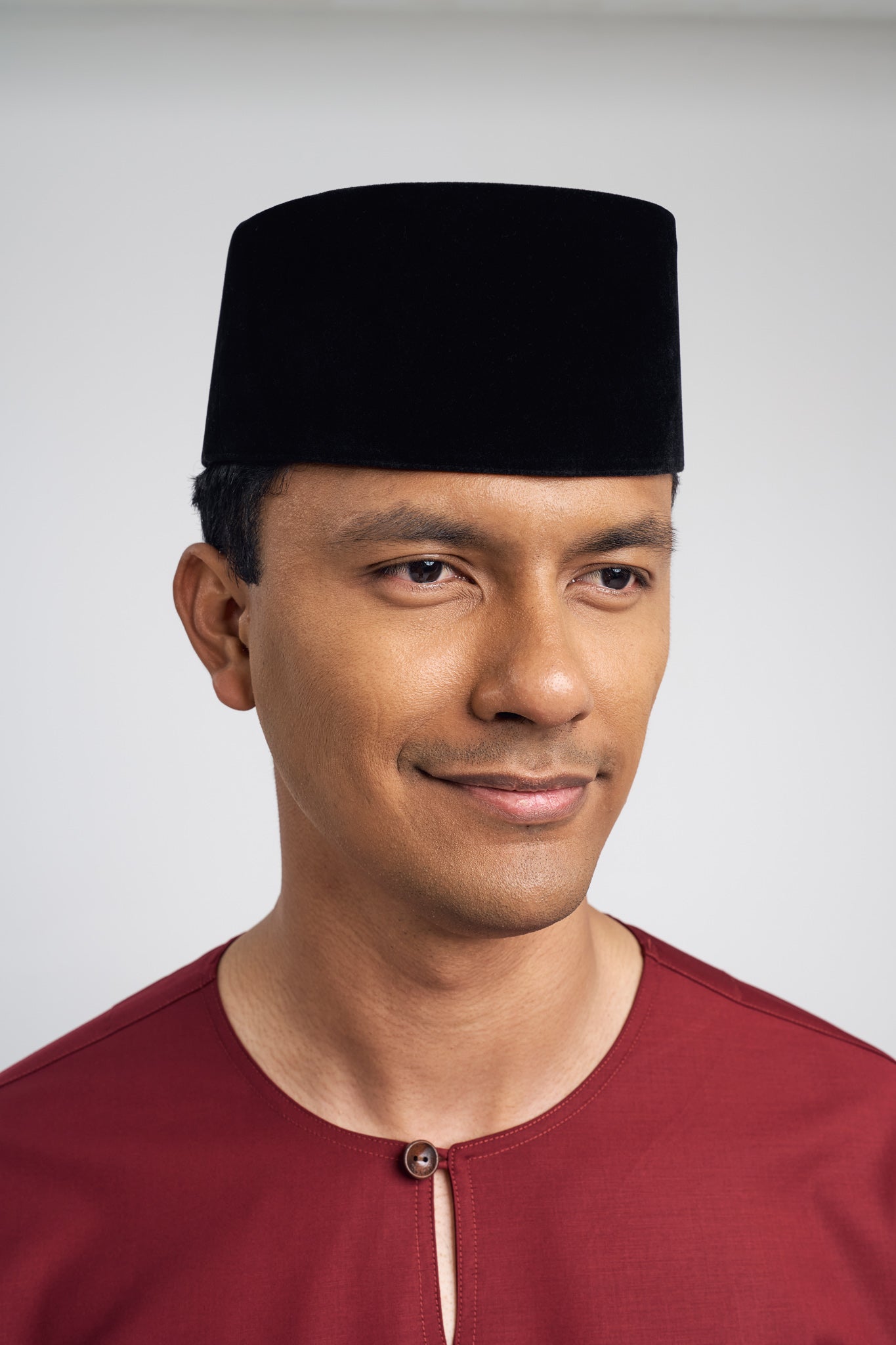 Patawali Modern Fit Baju Melayu Teluk Belanga - Mahogany Red