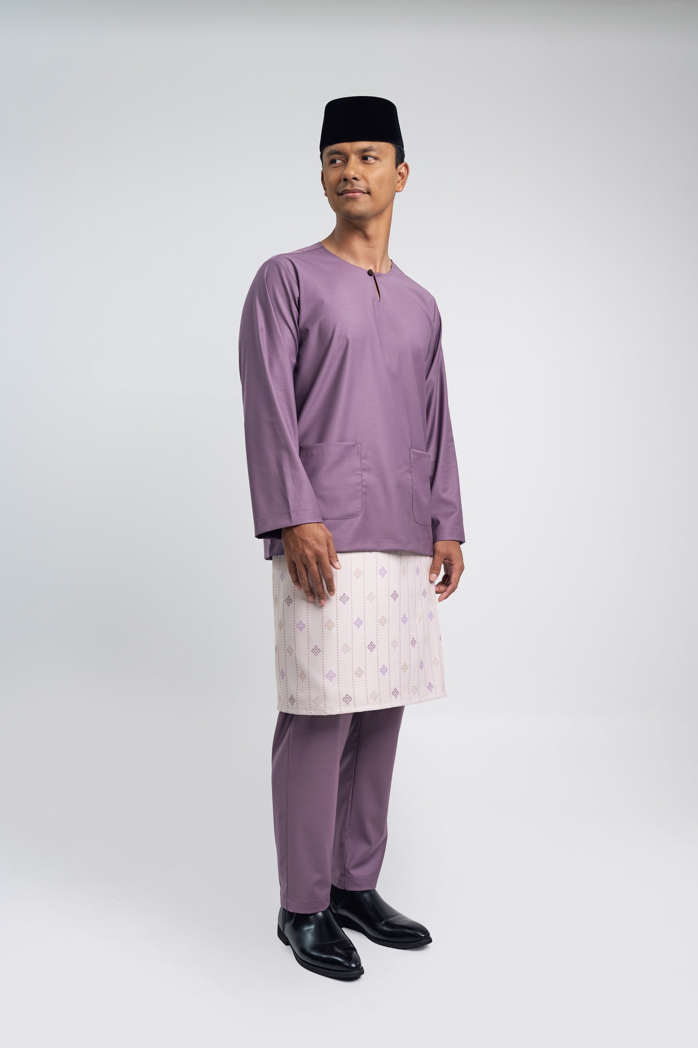 Patawali Modern Fit Baju Melayu Teluk Belanga - Dusty Lilac