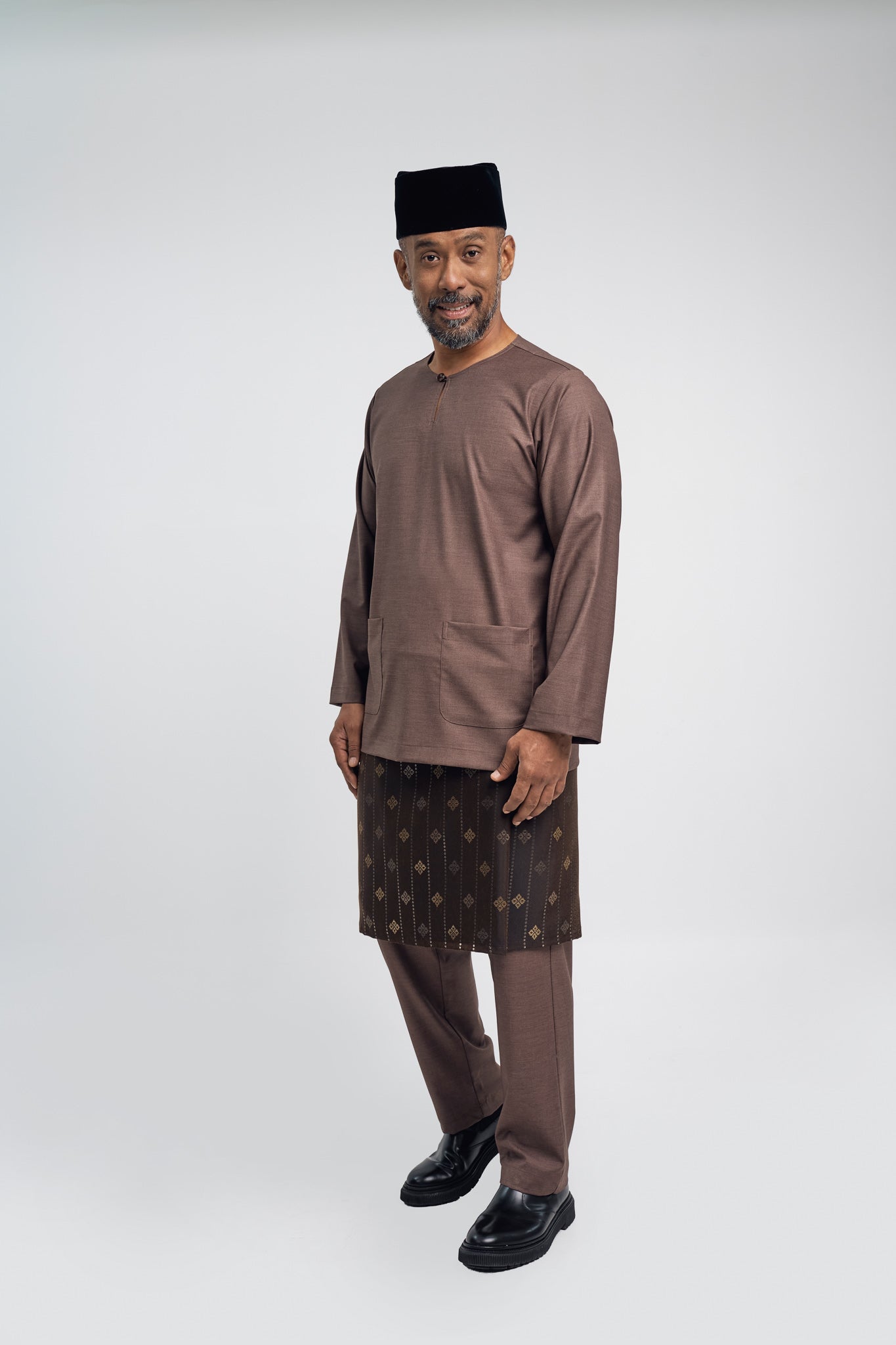 Patawali Modern Fit Baju Melayu Teluk Belanga - Espresso