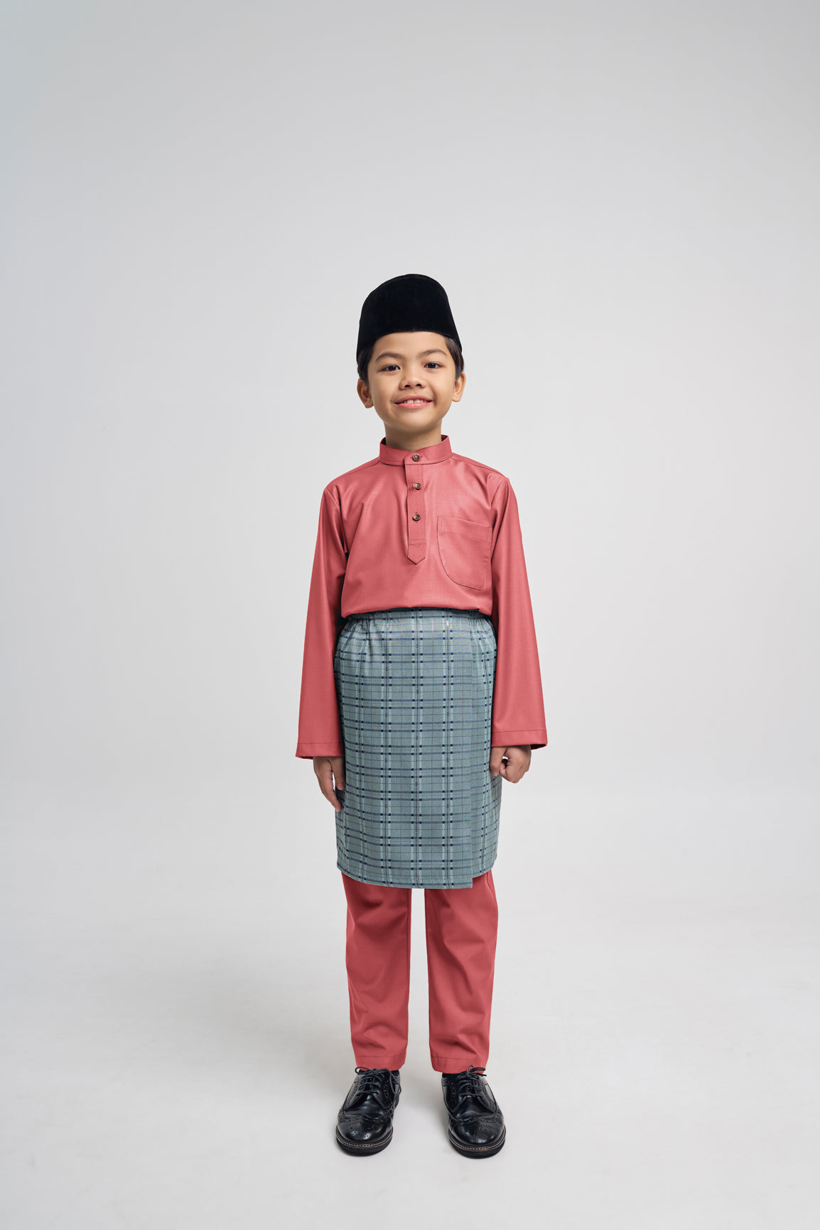 Patawali Boys Baju Melayu Cekak Musang - Dark Rose