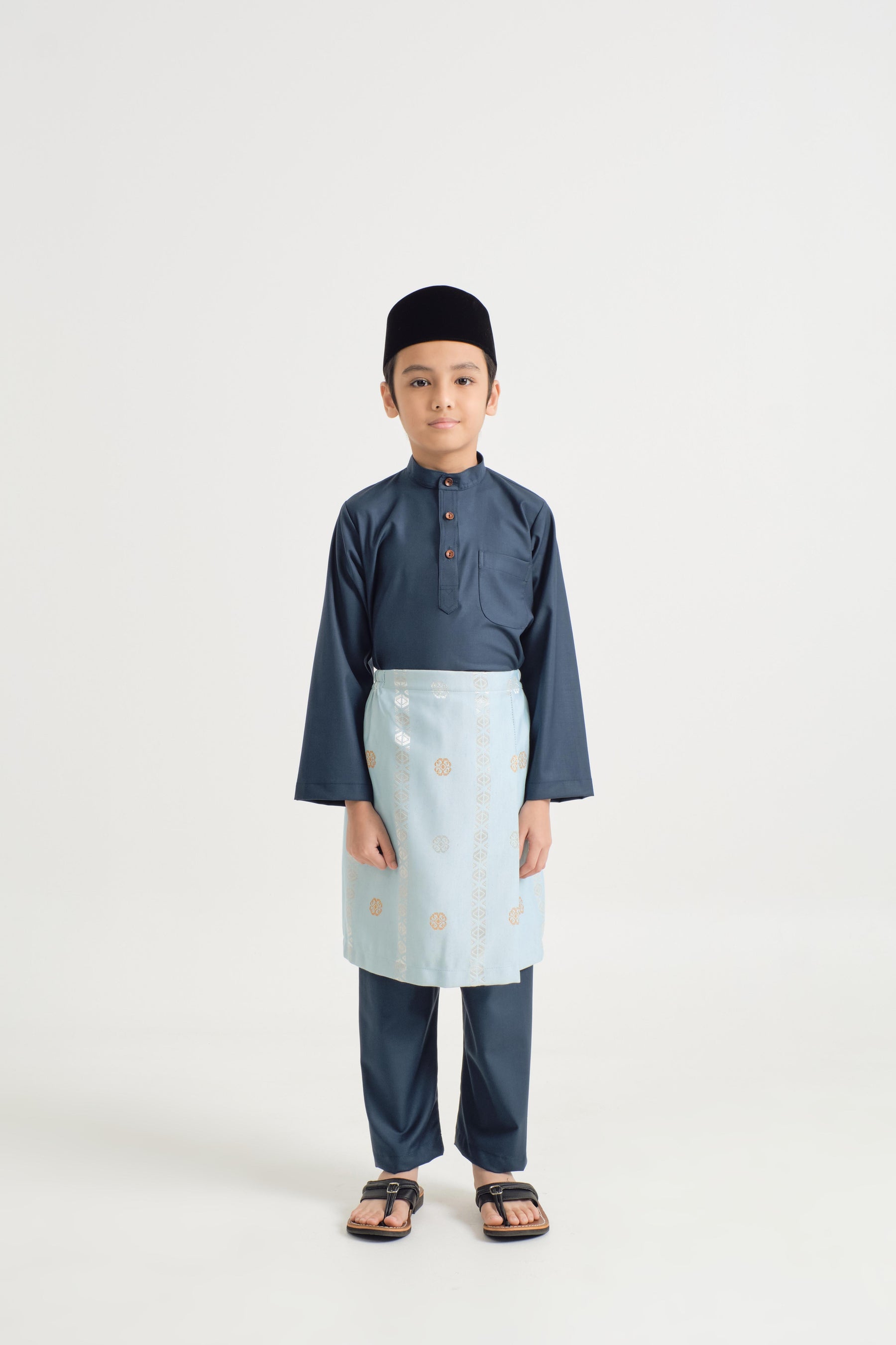 Patawali Boys Baju Melayu Cekak Musang - Peacock Green