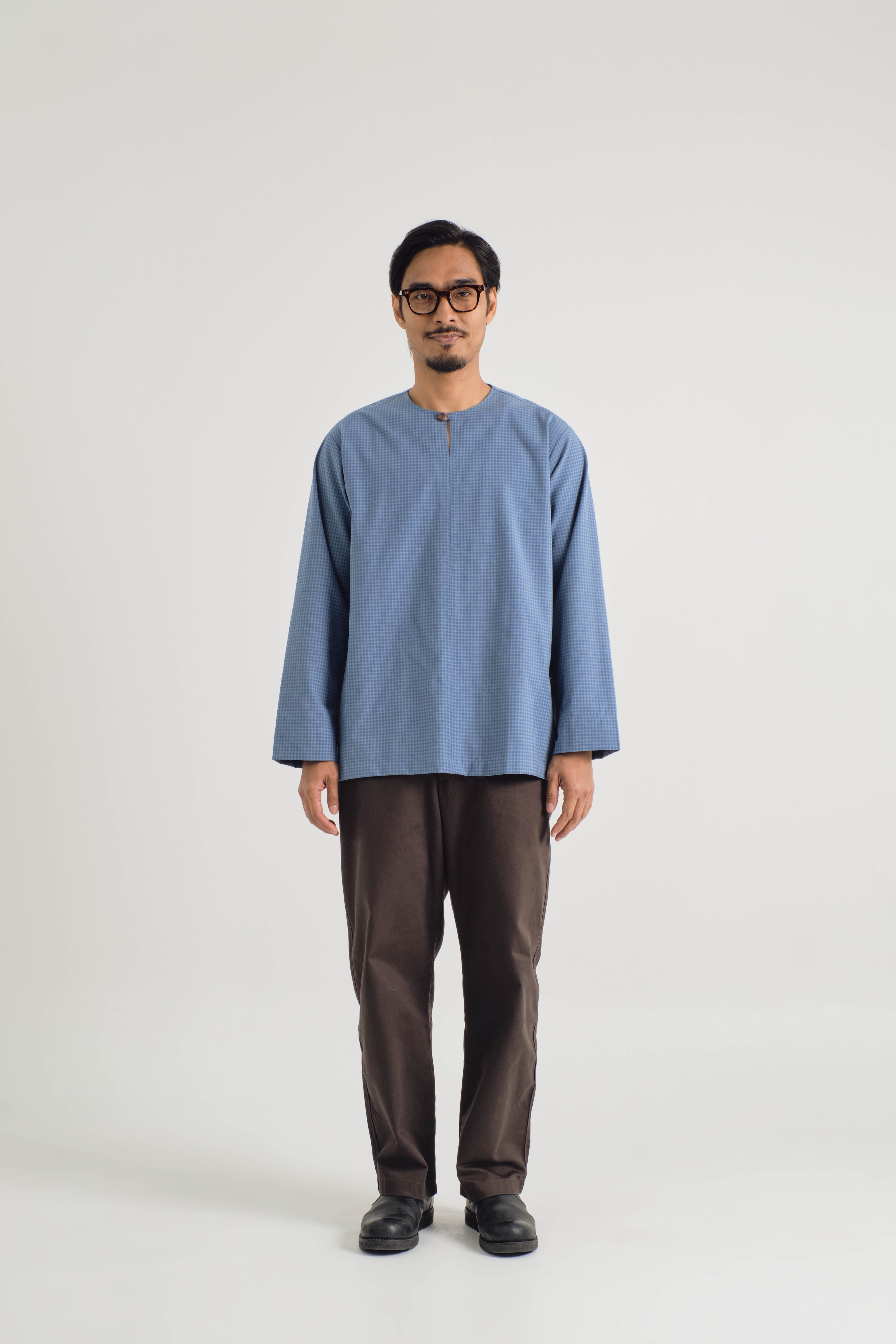 Jalenan Modern Fit Top - Plaid Blue