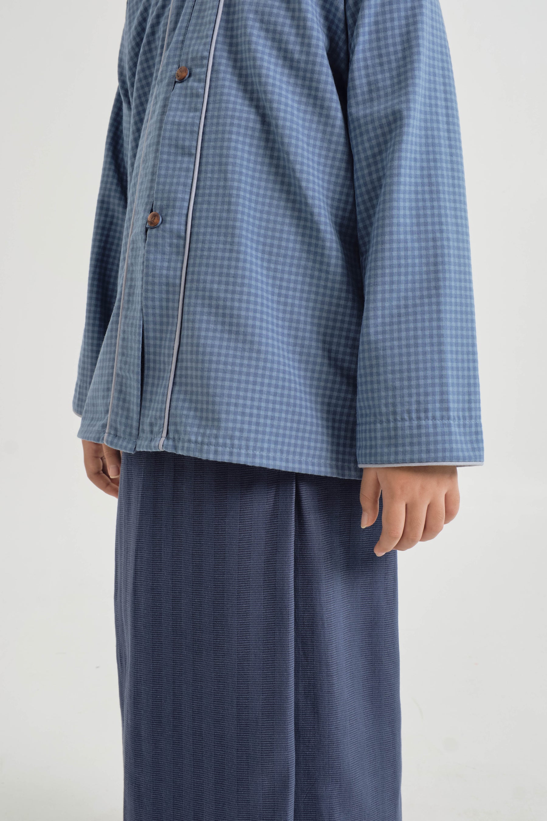 Jalenan Girls Kebaya - Plaid Blue