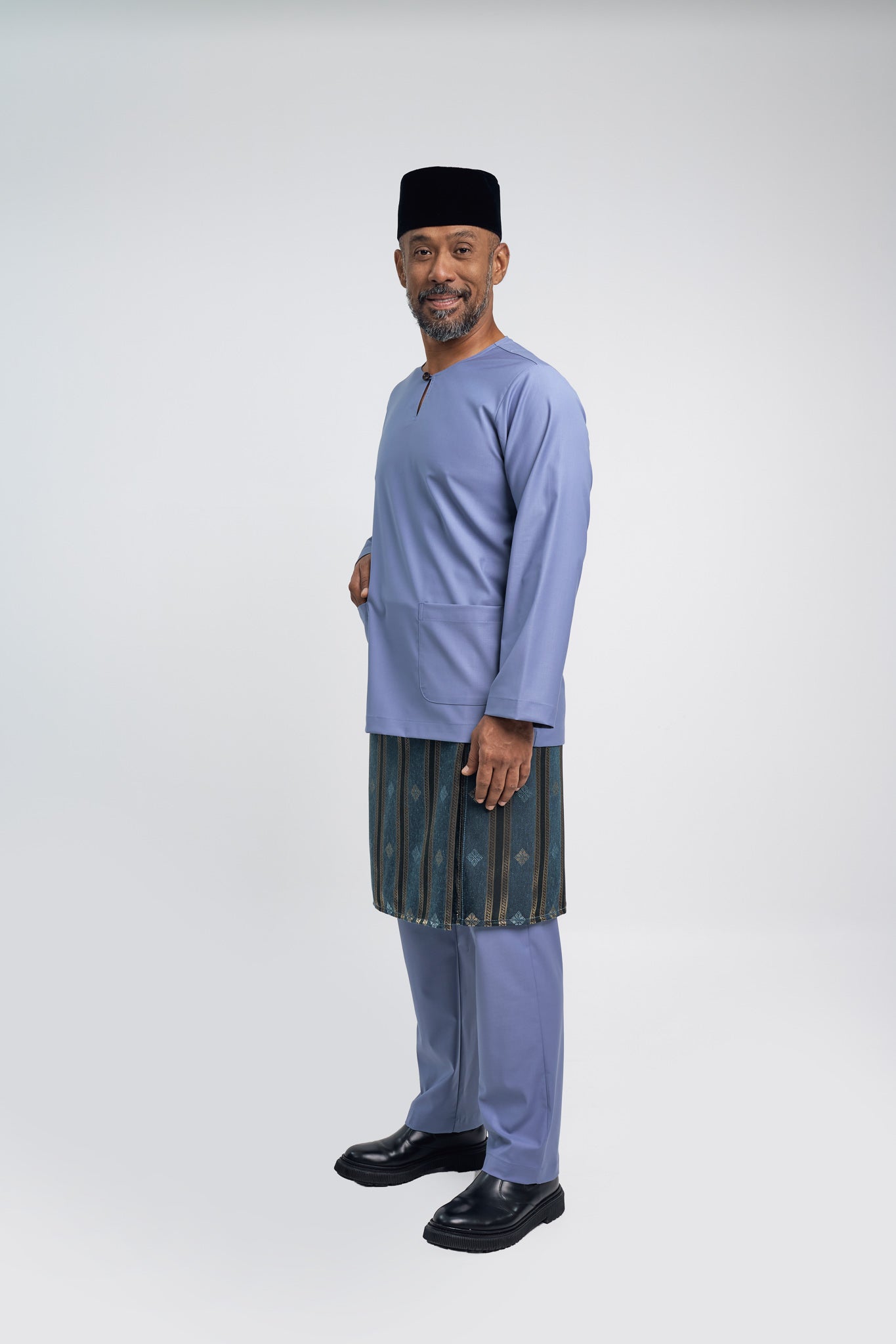 Patawali Modern Fit Baju Melayu Teluk Belanga - Purple Yam