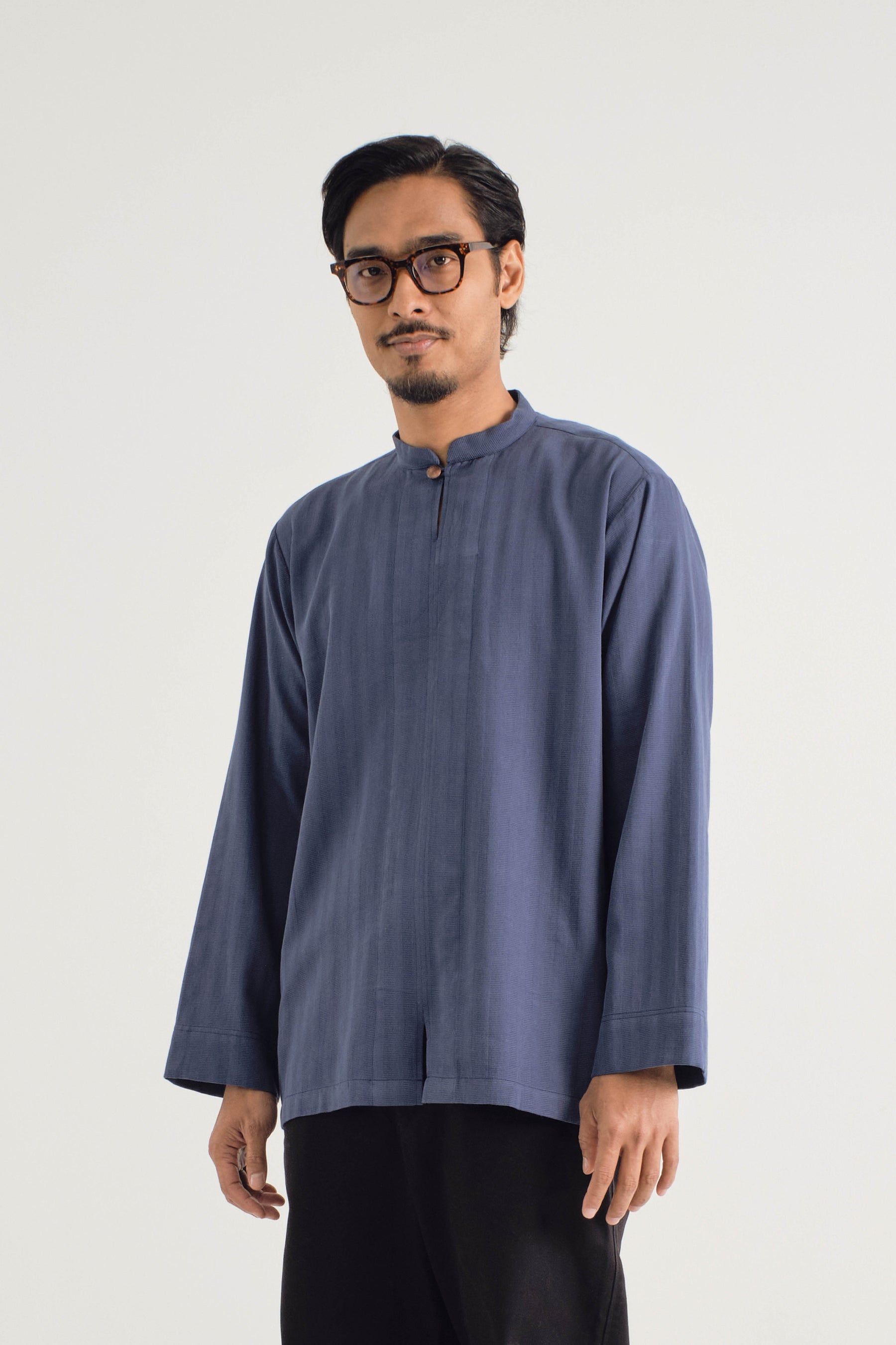 Jalenan Modern Fit Collared Top - Riverside Blue