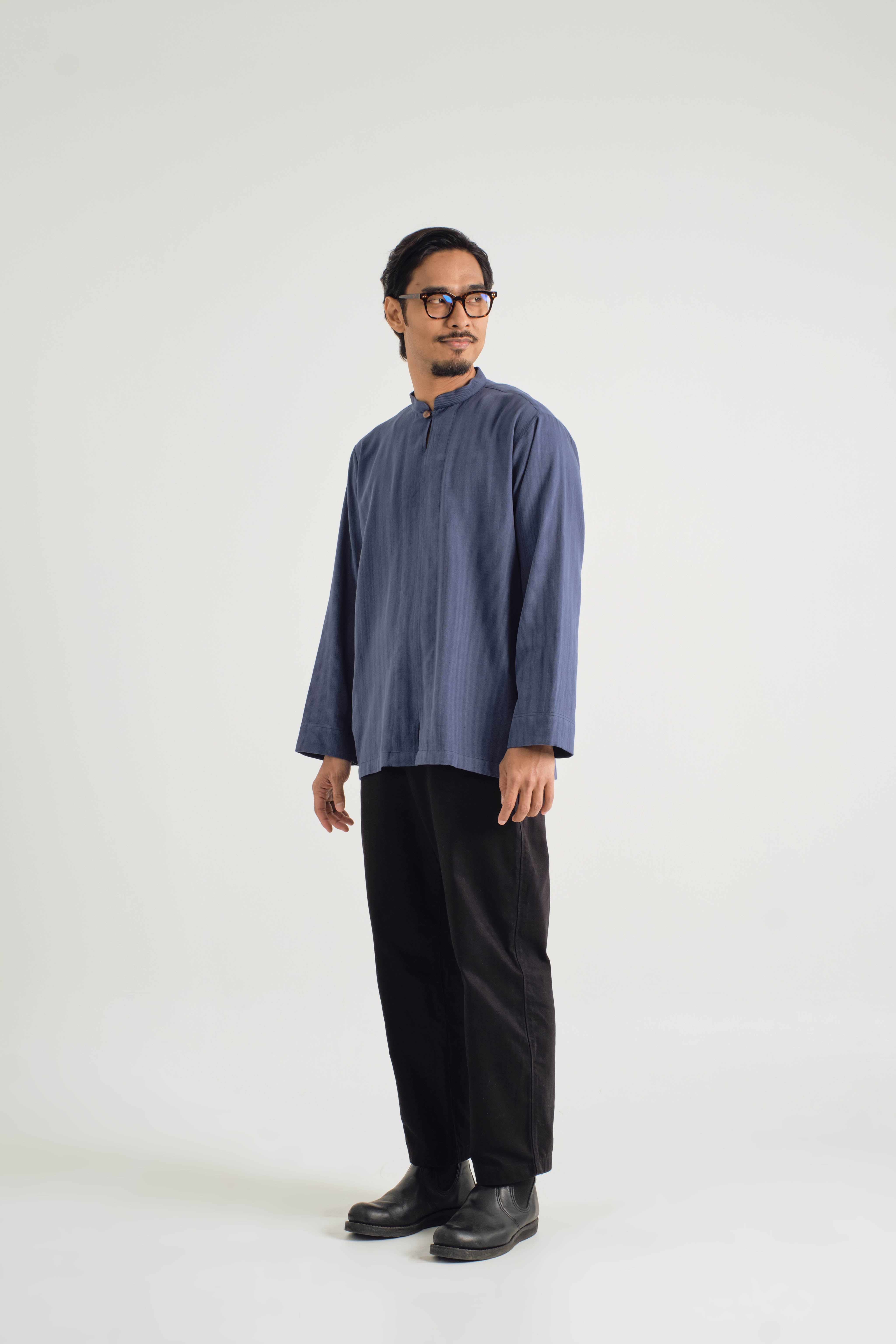 Jalenan Modern Fit Collared Top - Riverside Blue