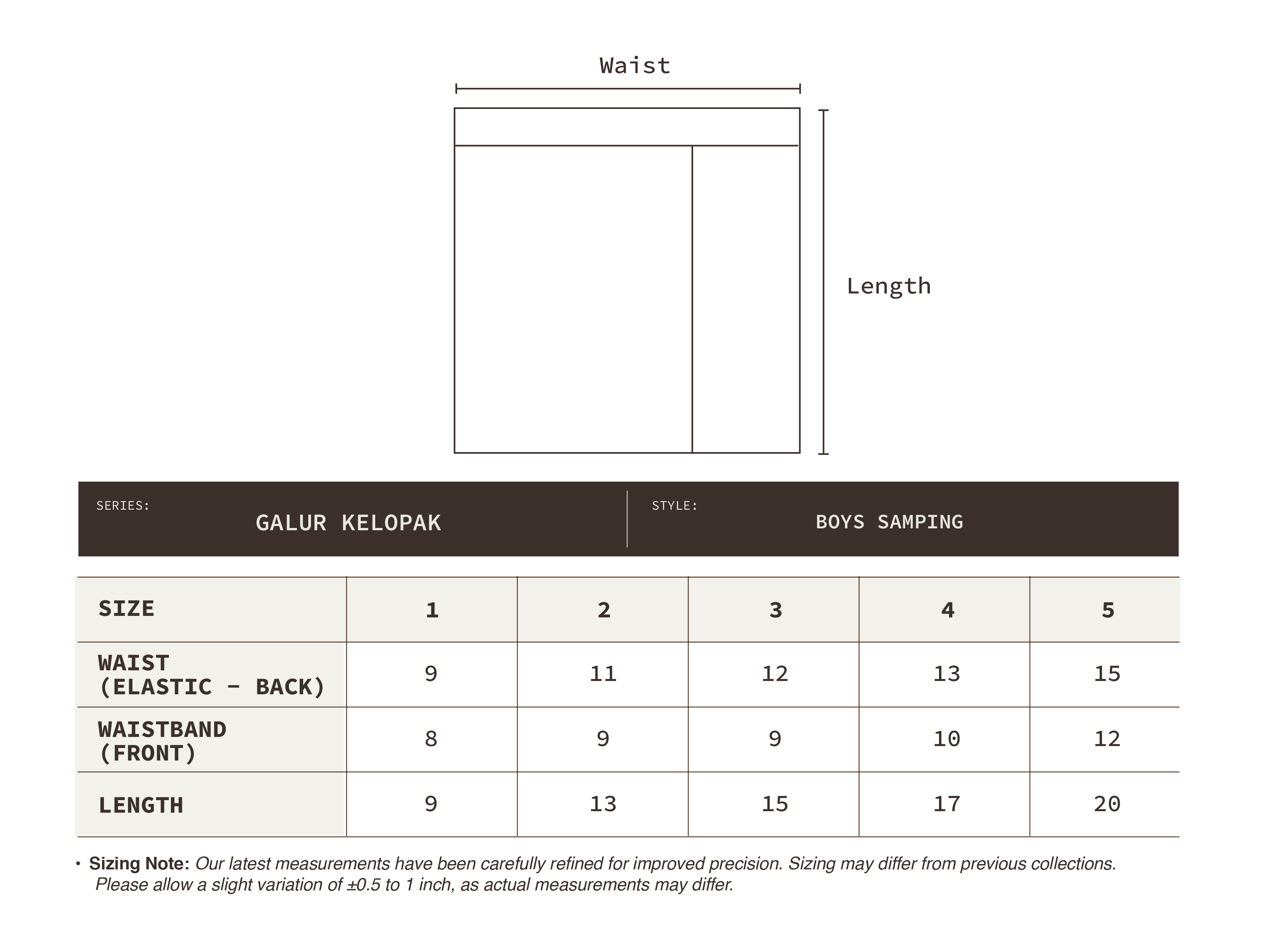 Boys Samping Galur Kelopak - Biru Hijau