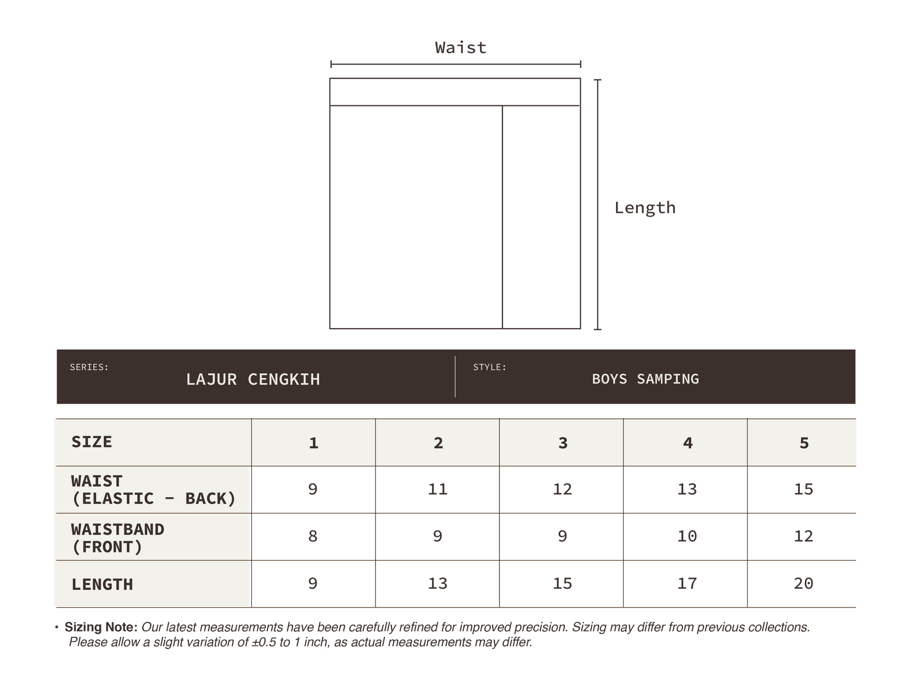 Boys Samping Lajur Cengkih - Emas Merah