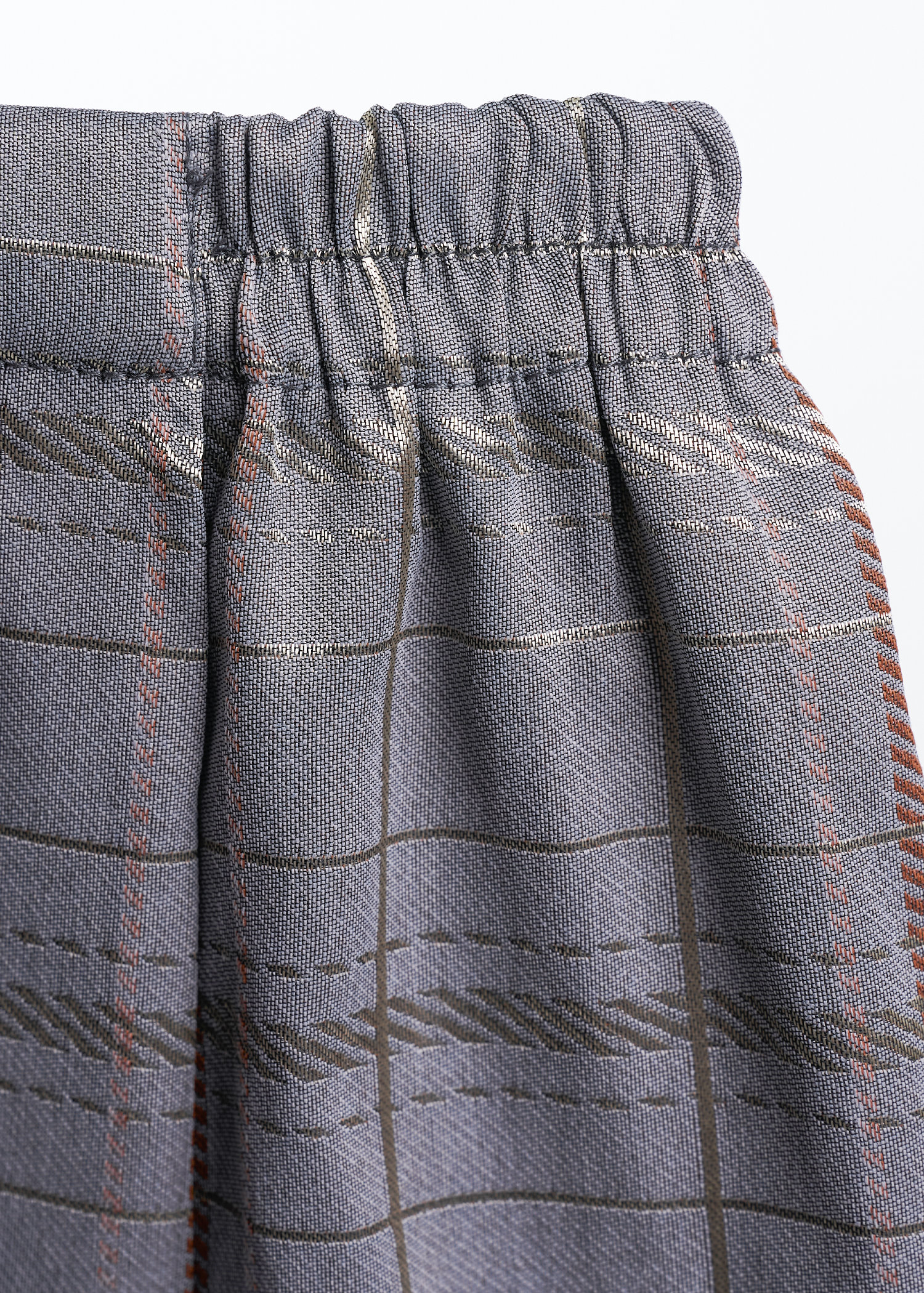 Boys Samping Larik Kekisi - Kelabu