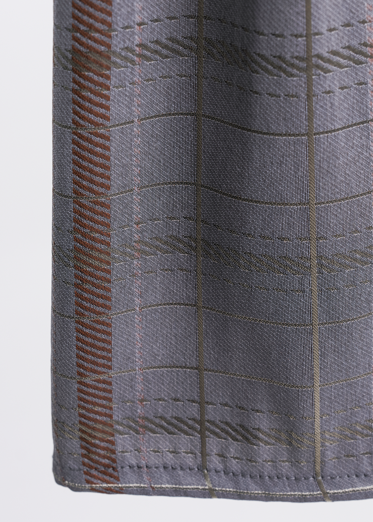 Boys Samping Larik Kekisi - Kelabu