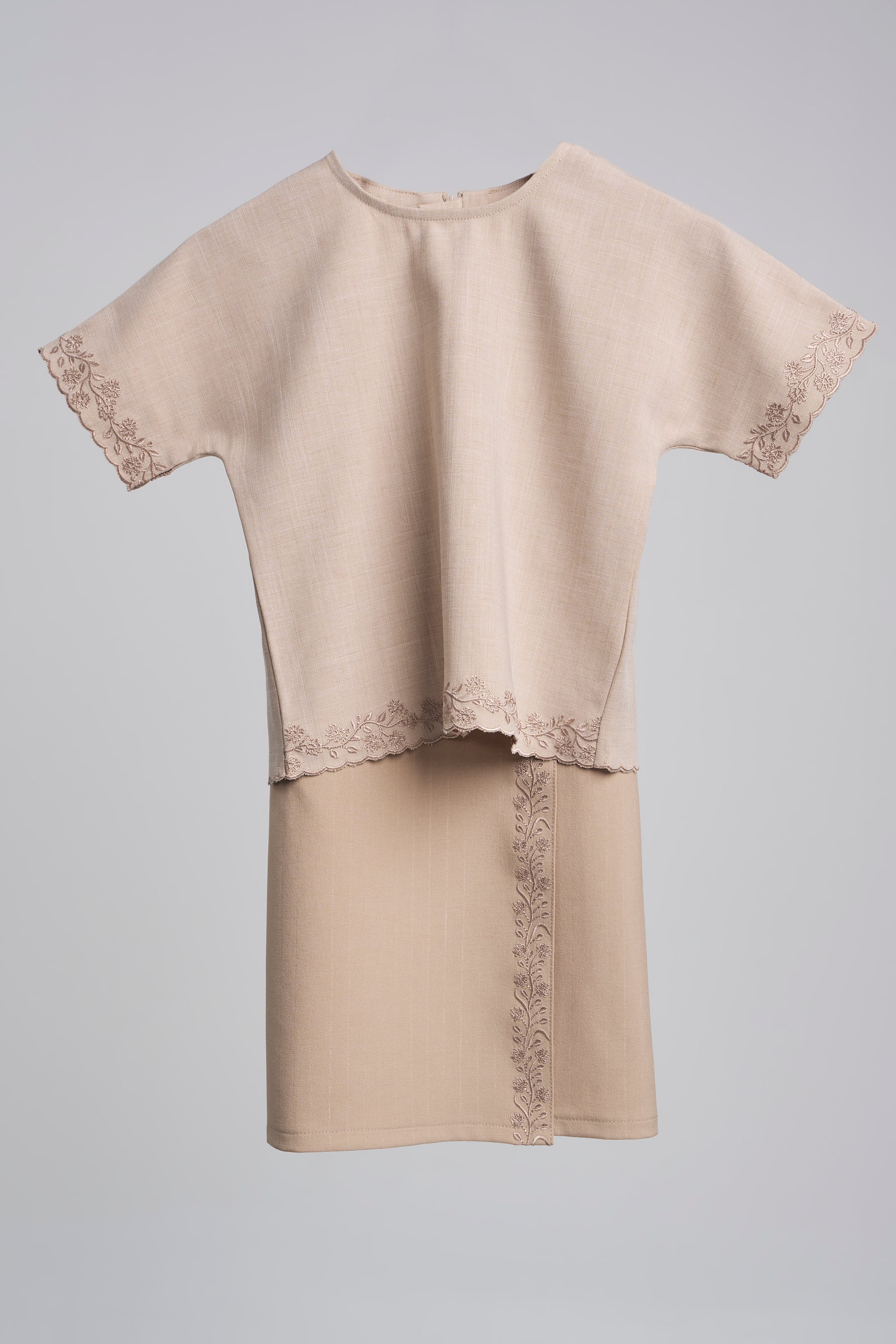 Setanjong Baby Girl Baju Kurung - Beige