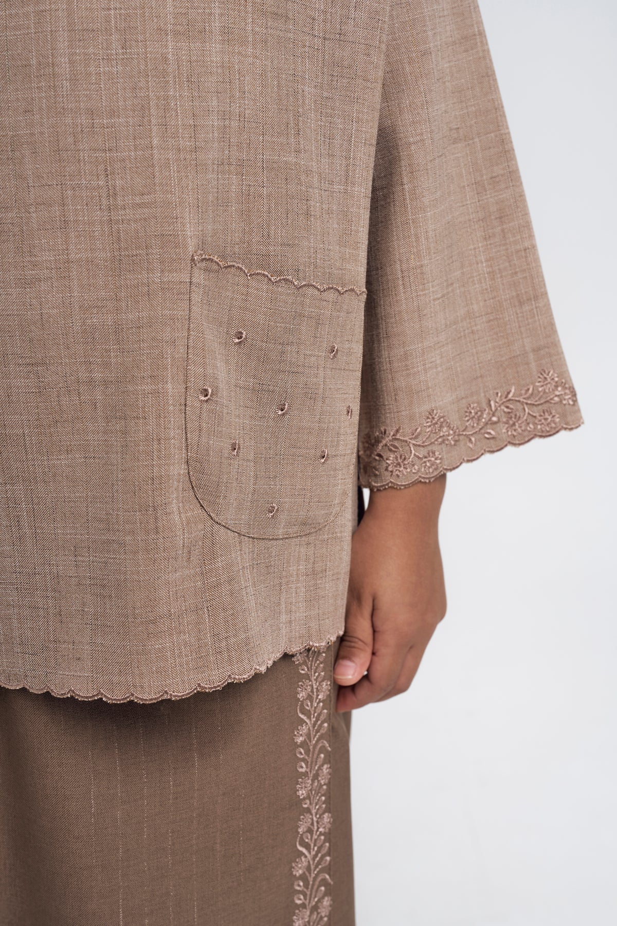 Setanjong Girls Baju Kurung - Brown