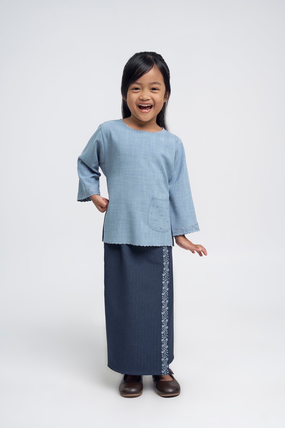 Setanjong Girls Baju Kurung - Blue