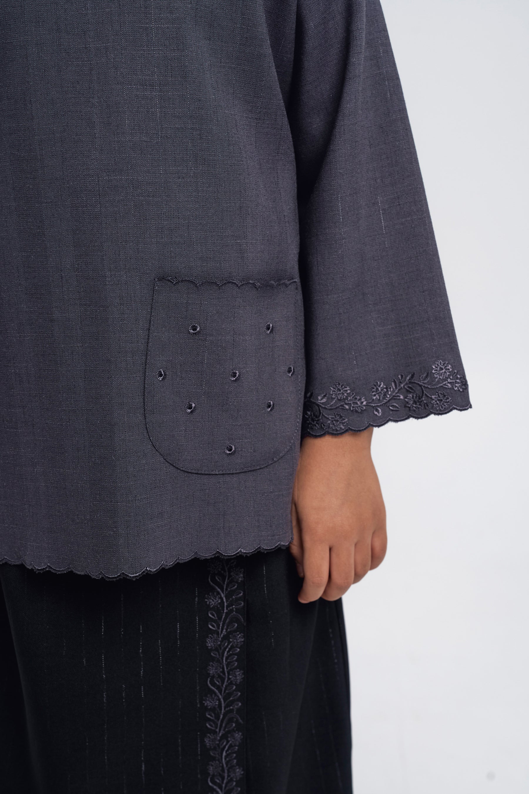 Setanjong Girls Baju Kurung - Black